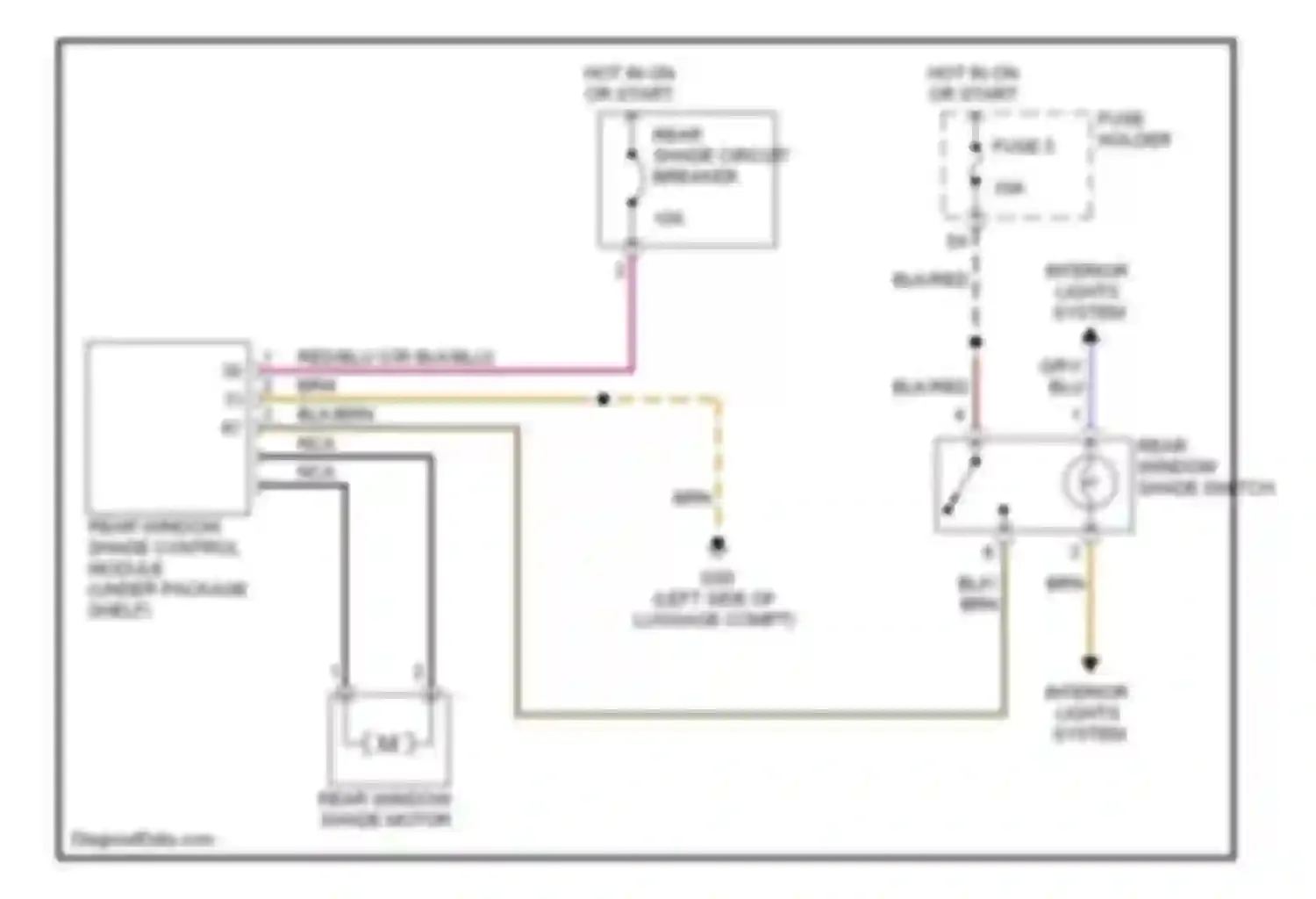 A4 Audi B7 (2004-2009): Rear window sun shade circuit