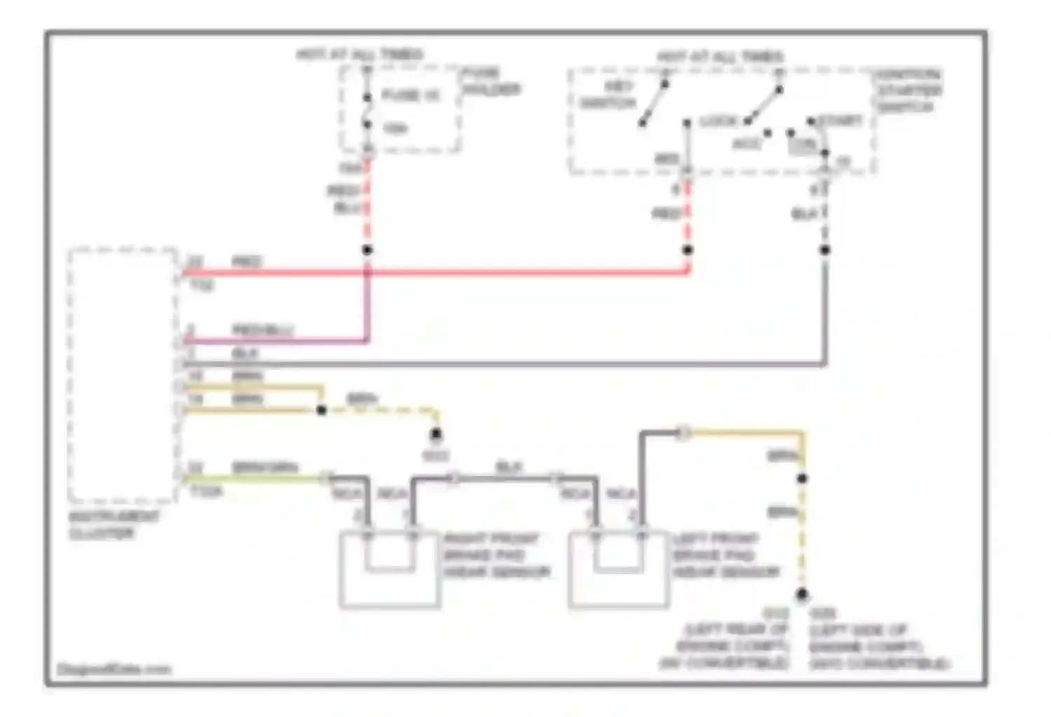 A4 Audi B7 (2004-2009): Brake wear sensor circuit