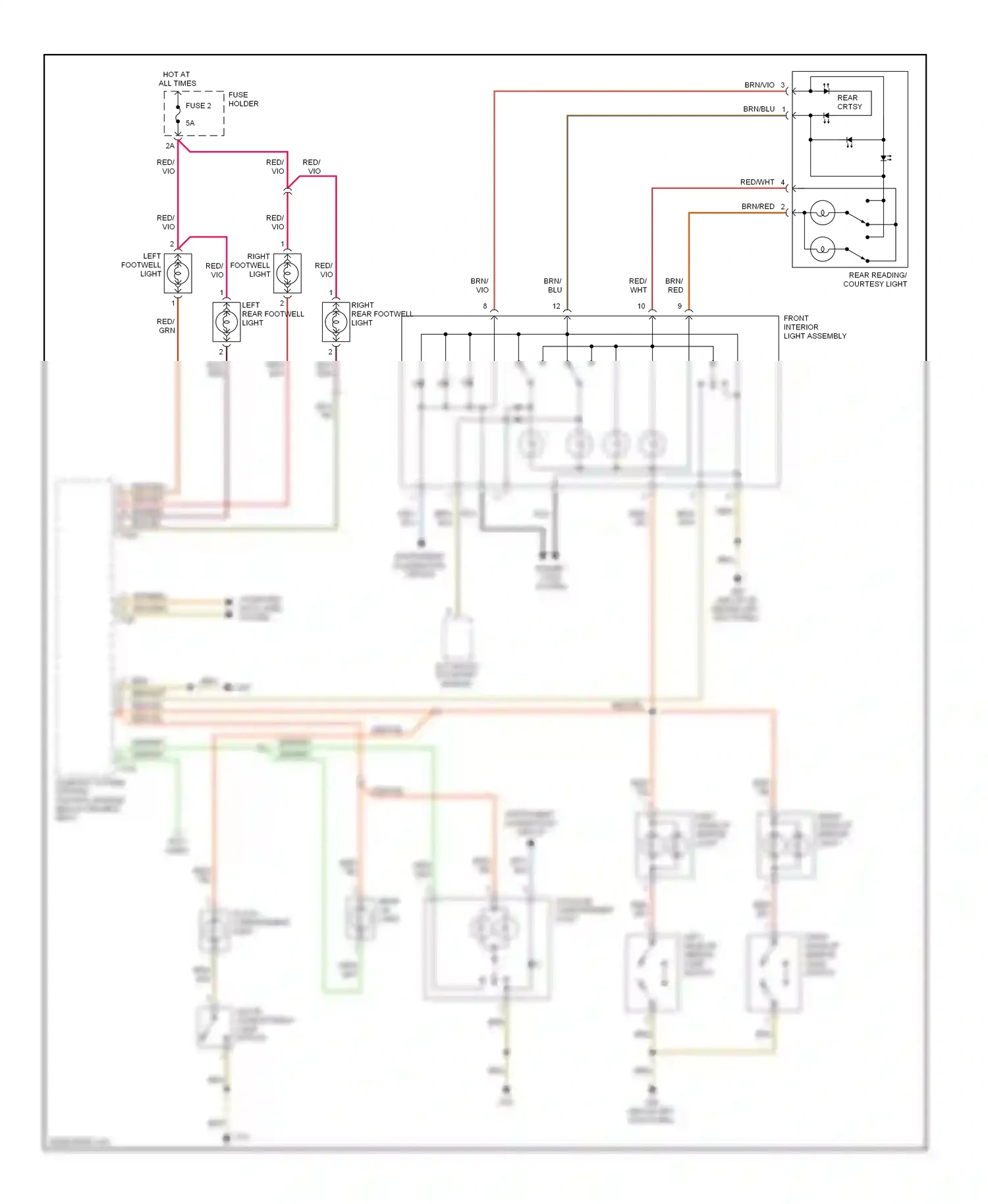 Audi A4 B7 (2004-2009) (above left kick panel) wiring diagram  (11 of 30)