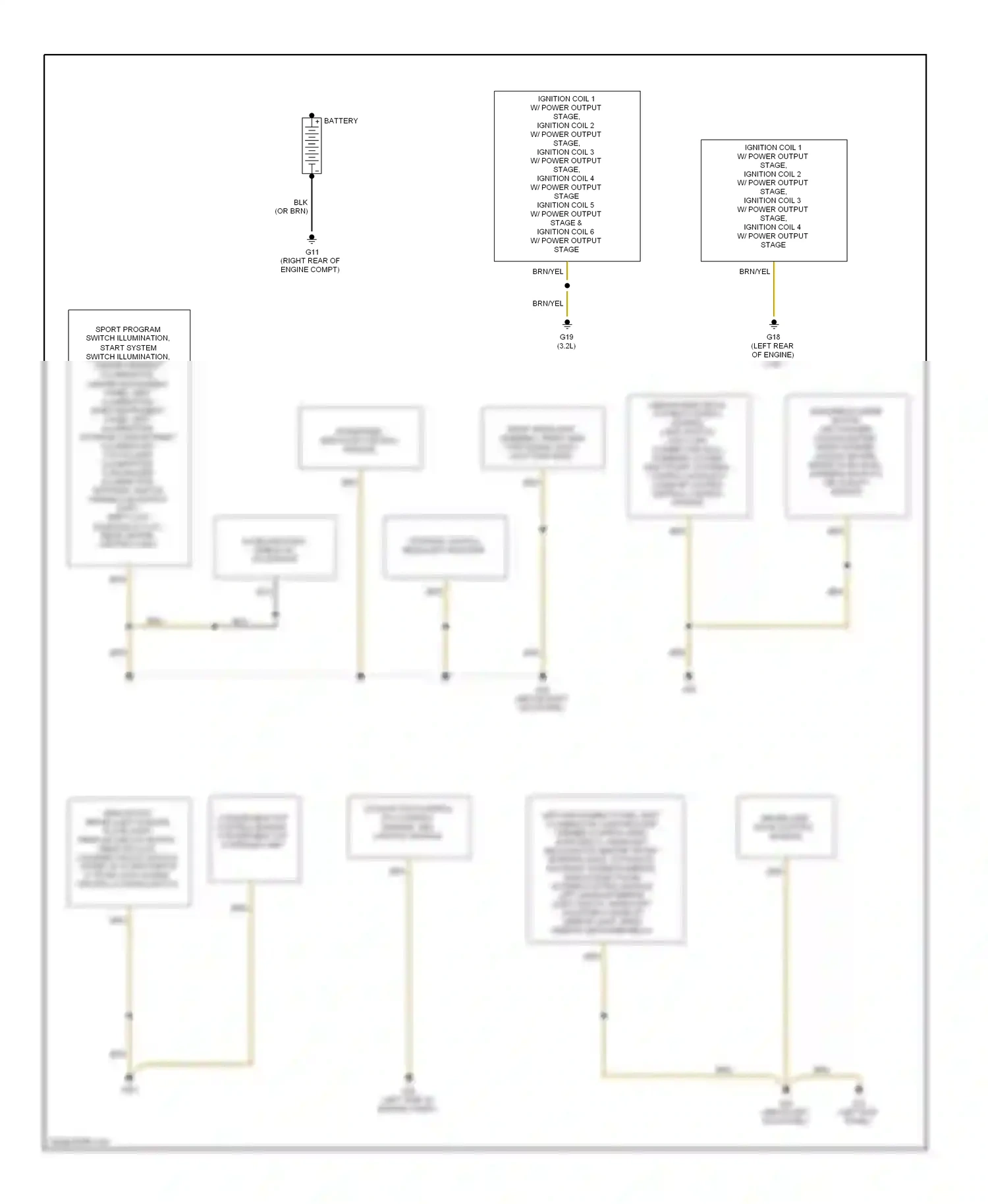 Audi A4 B7 (2004-2009) (above left kick panel) wiring diagram  (5 of 30)