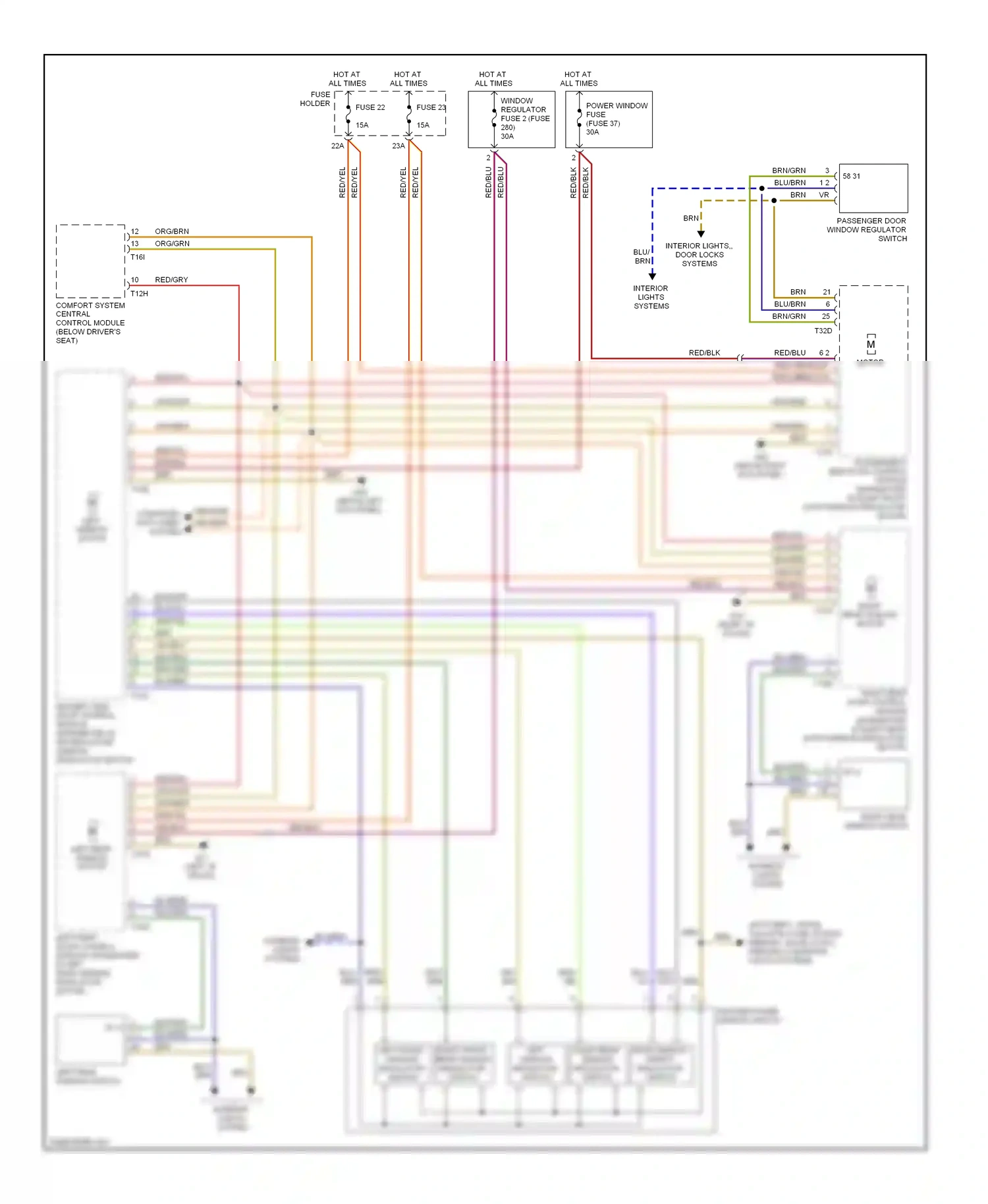 Audi A4 B7 (2004-2009) (above right kick panel) wiring diagram  (18 of 18)