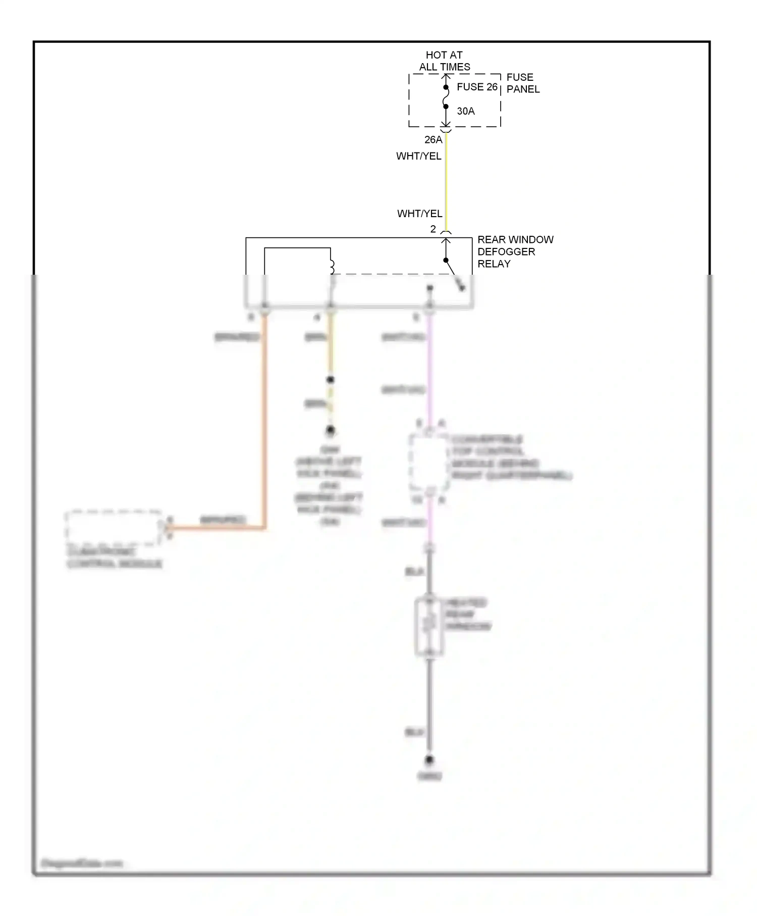 Audi A4 B7 (2004-2009) (behind left kick panel) wiring diagram  (3 of 3)