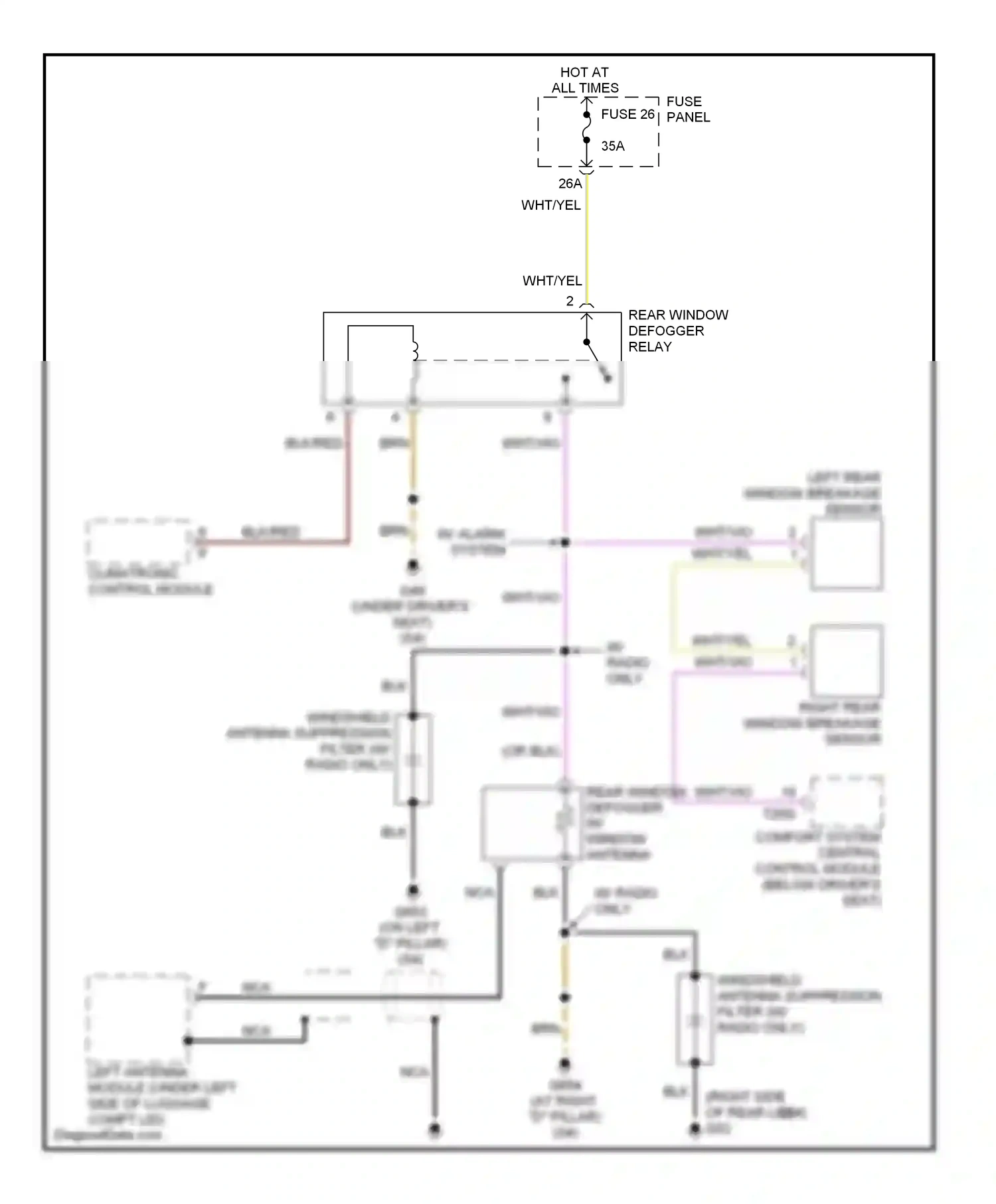 Audi A4 B7 (2004-2009) comfort system central control module (below driver's seat) wiring diagram  (10 of 12)