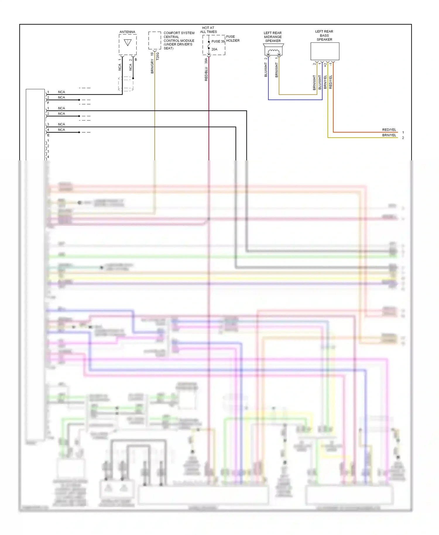 Audi A4 B7 (2004-2009) comfort system central control module (under driver's seat) wiring diagram  (5 of 7)