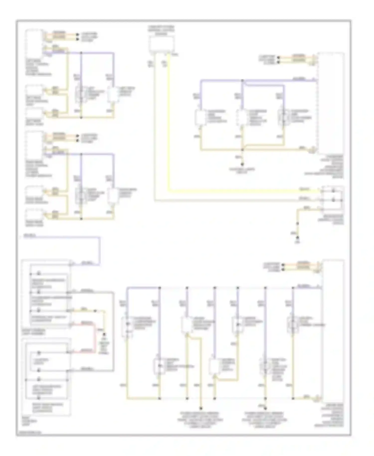 Wiring diagram rear/center central locking switch for Audi A4 B7 (2004-2009)