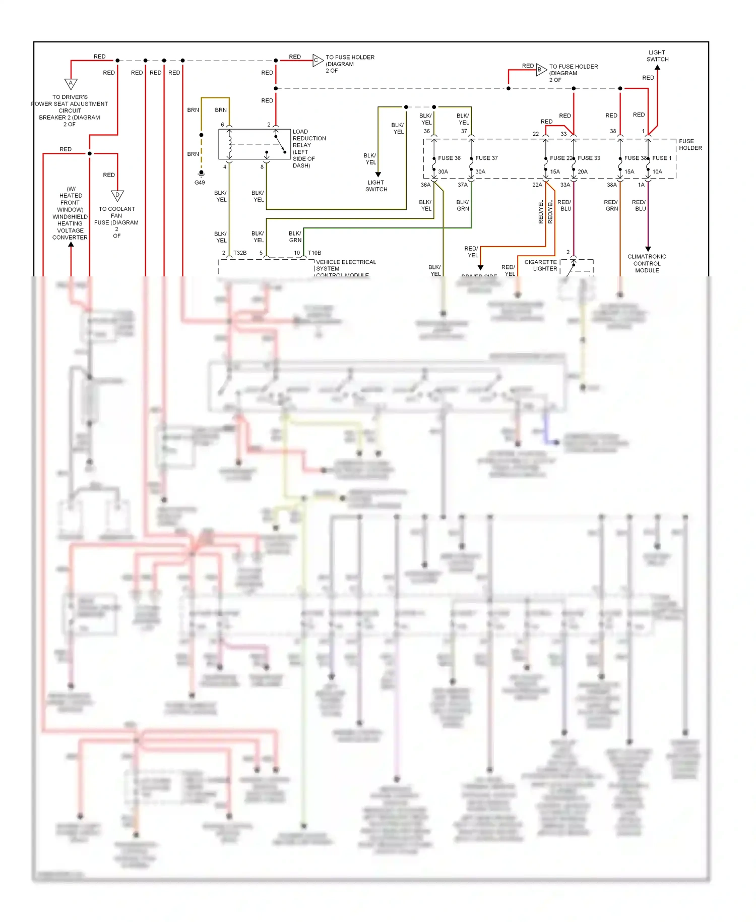 Audi A4 B7 (2004-2009) engine control module (ecm) power supply relay wiring diagram  (1 of 1)