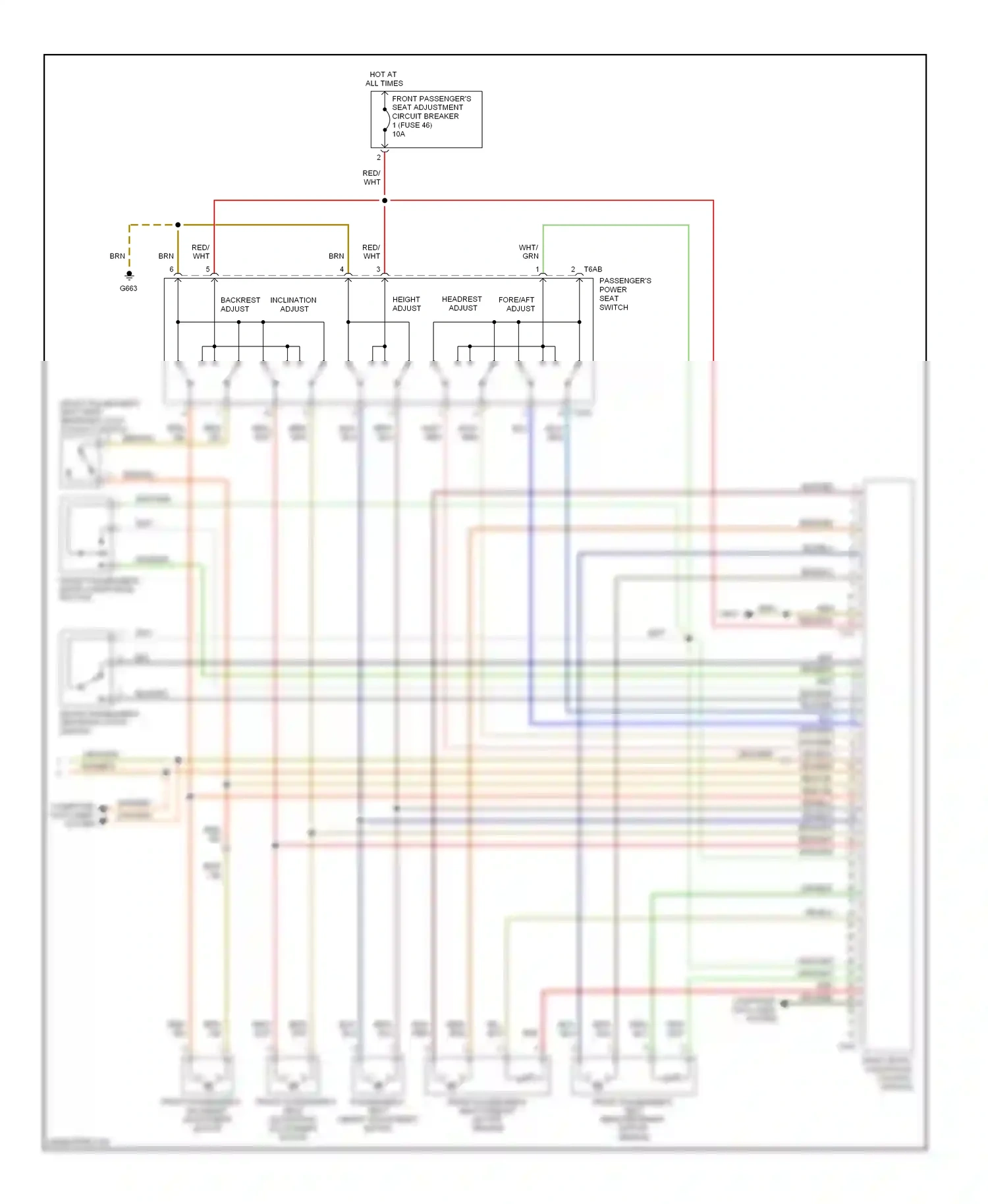 Audi A4 B7 (2004-2009) fore/aft adjust wiring diagram  (4 of 4)