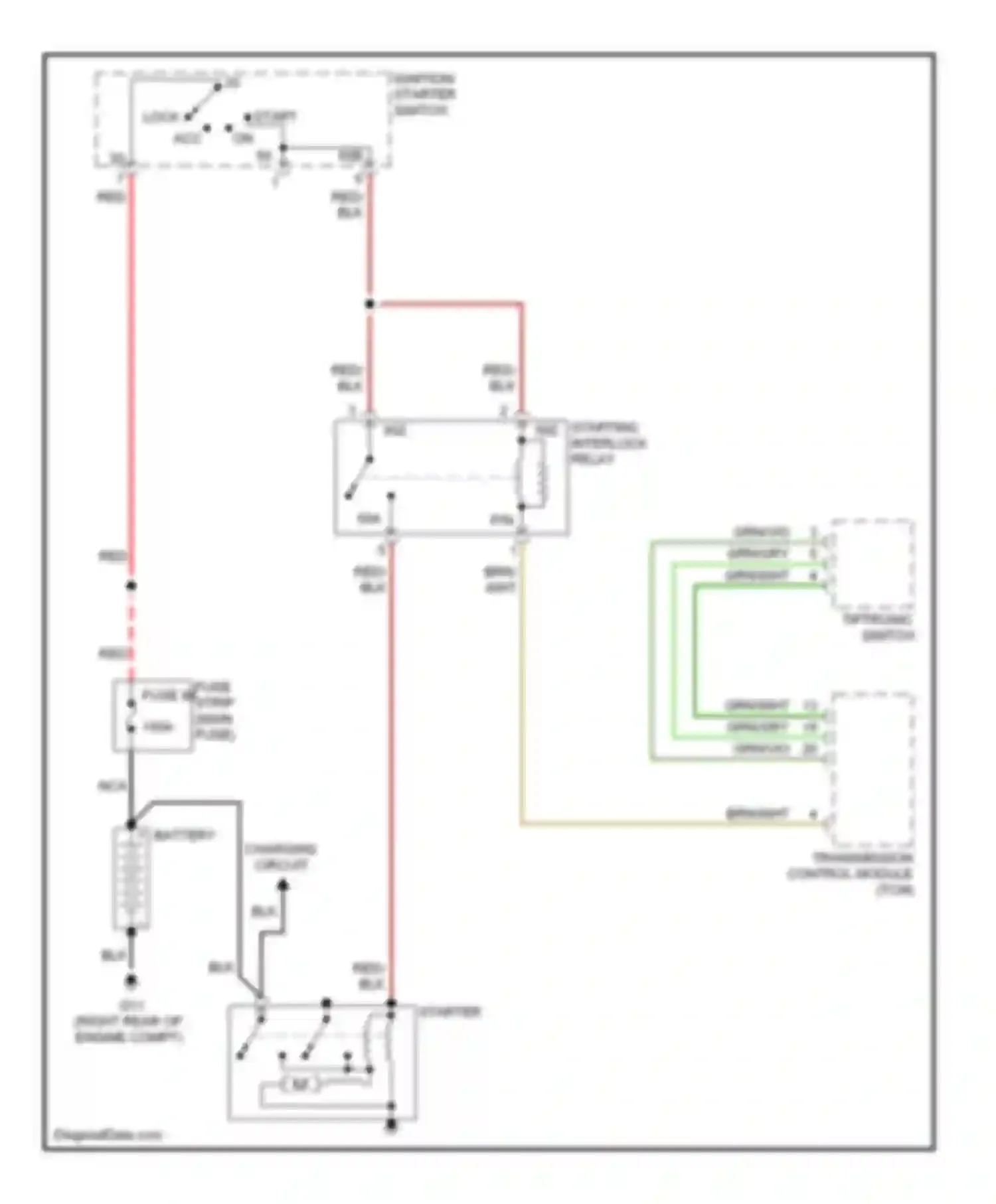Wiring diagram battery charging circuit for Audi A4 B7 (2004-2009)