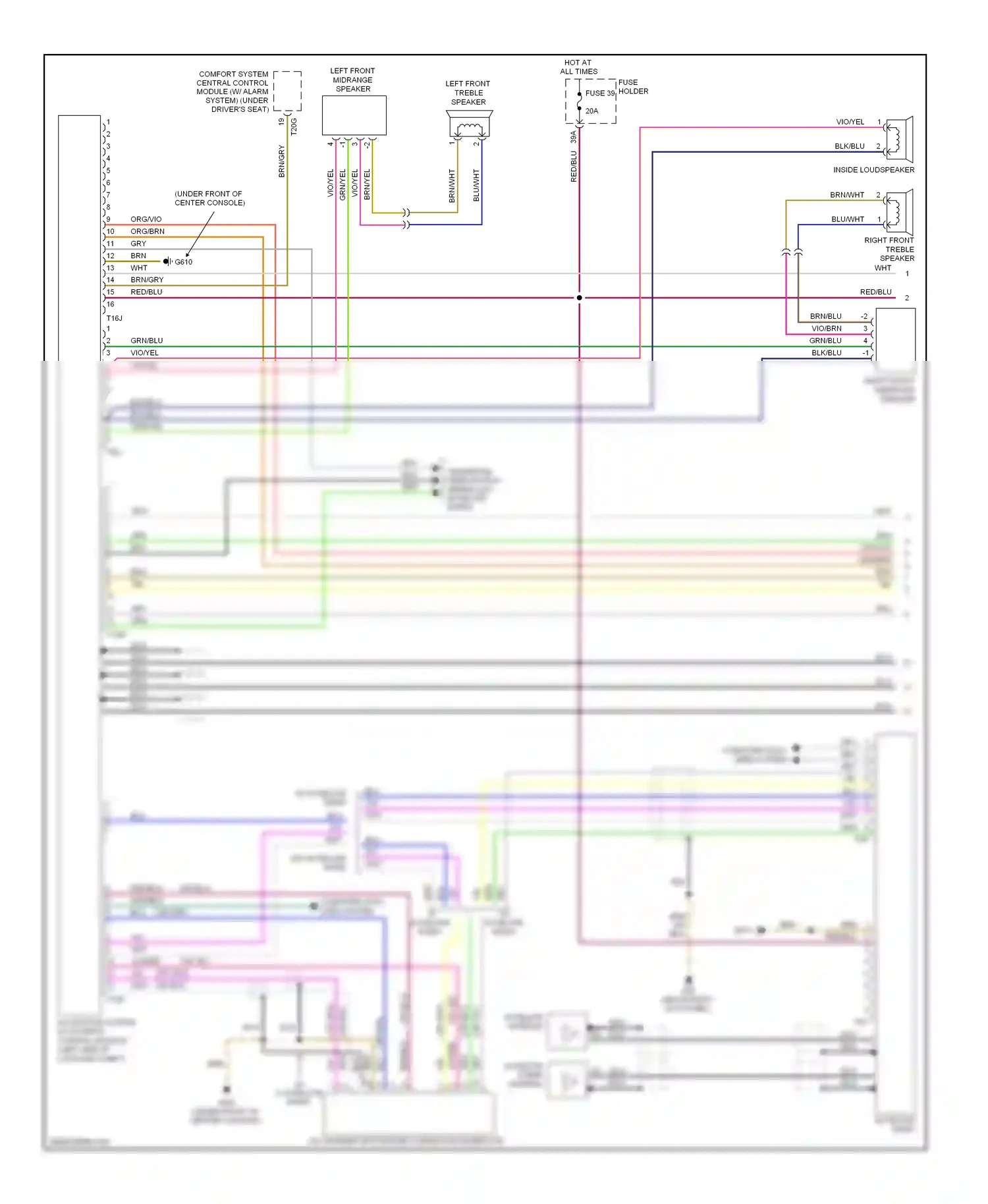 Audi A4 B7 (2004-2009) navigation system w/ cd drive control module (left side of luggage compt) wiring diagram  (1 of 2)