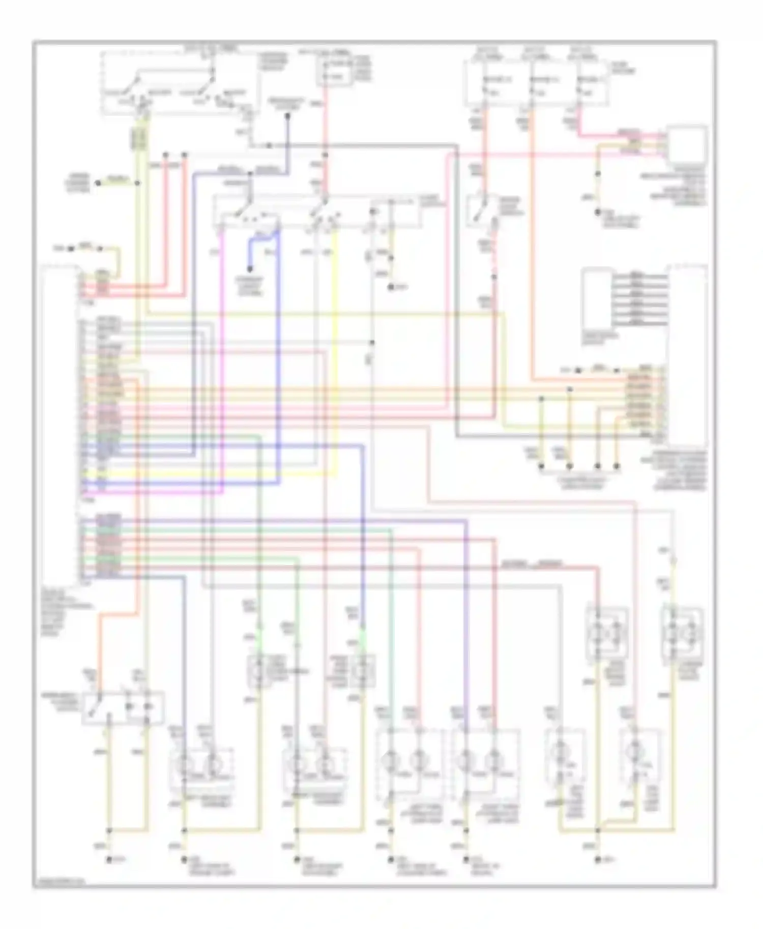 Wiring diagram emergency flasher switch for Audi A4 B7 (2004-2009)