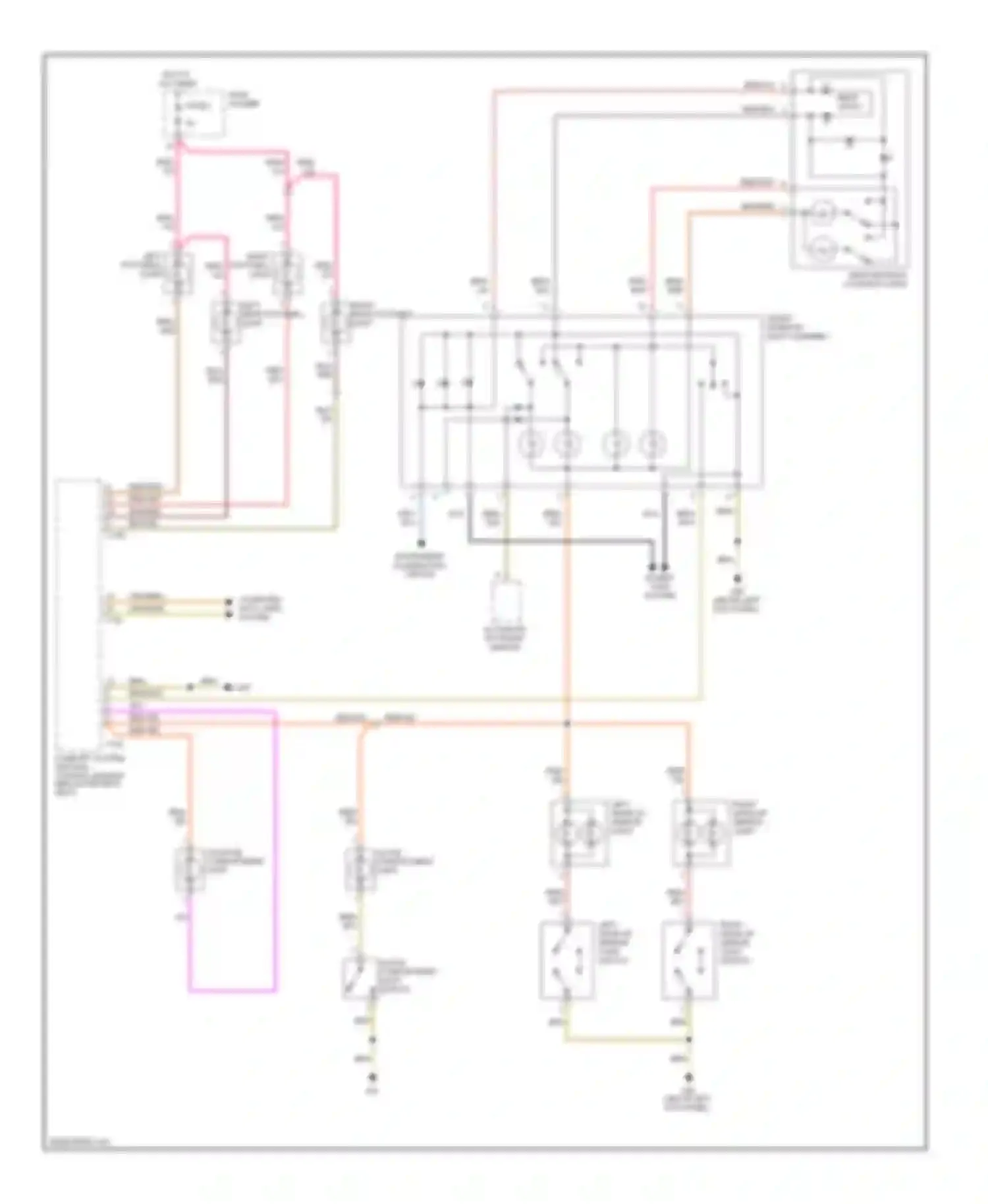 Wiring diagram right make-up mirror light for Audi A4 B7 (2004-2009) (3 of 3)