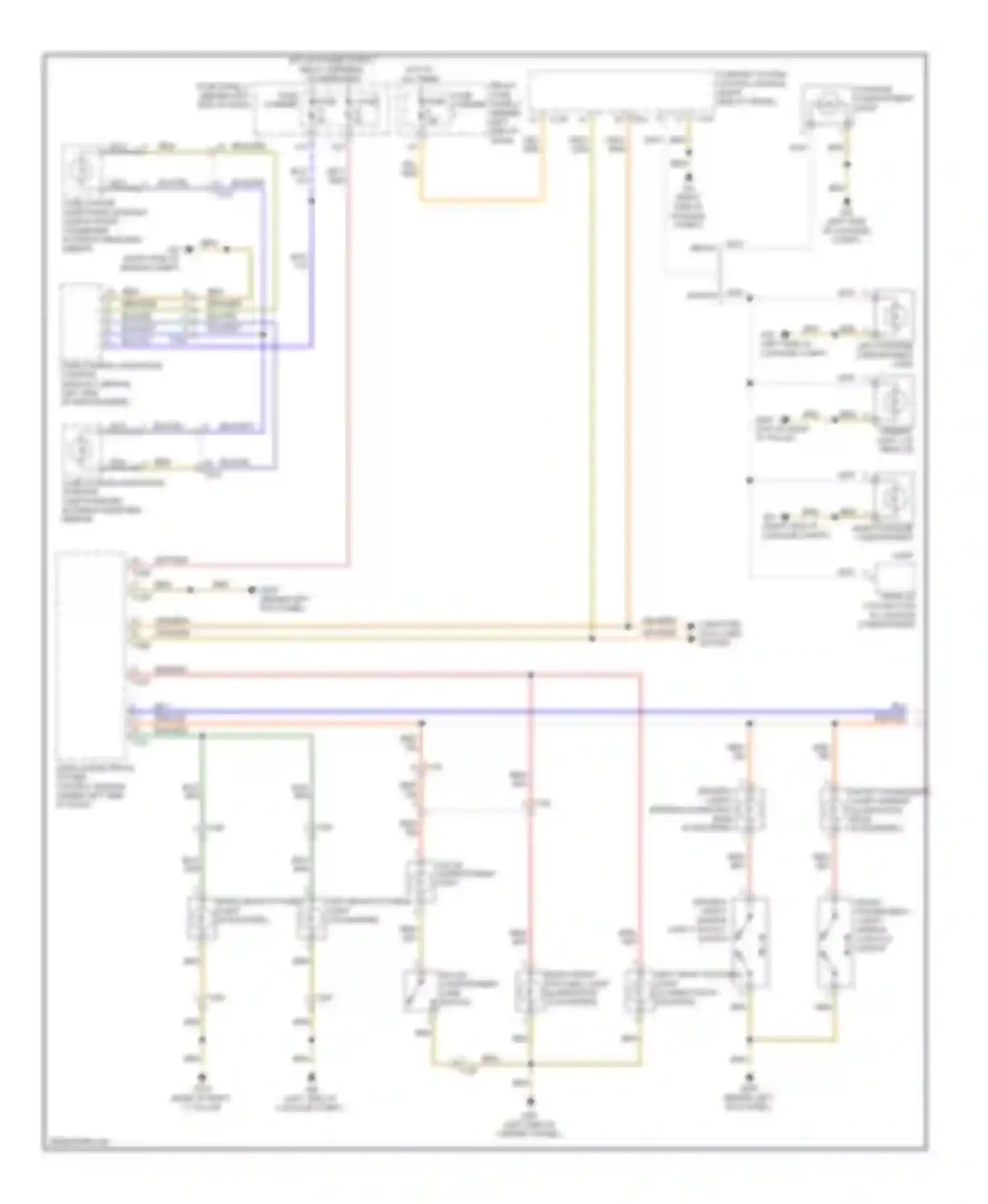 A4 Audi B8 facelift (2011-2015): Courtesy lamps circuit (1 of 2)