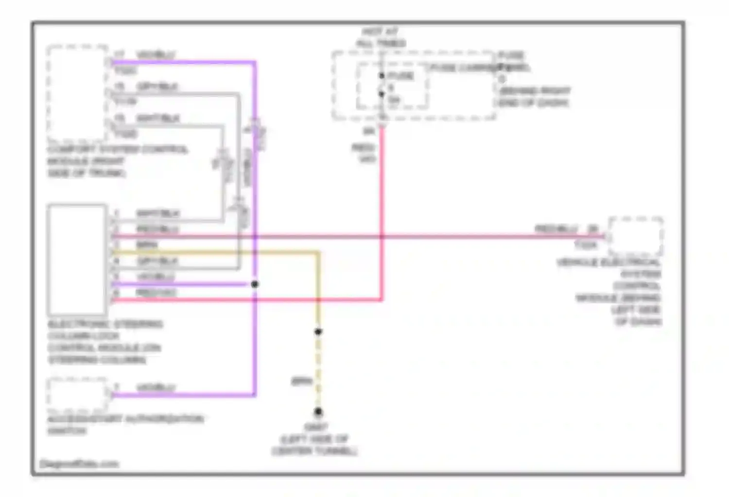 A4 Audi B8 facelift (2011-2015): Steering column circuit