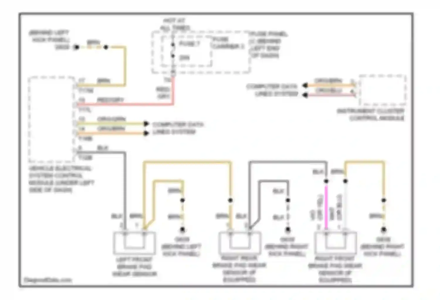 A4 Audi B8 facelift (2011-2015): Brake wear sensor circuit
