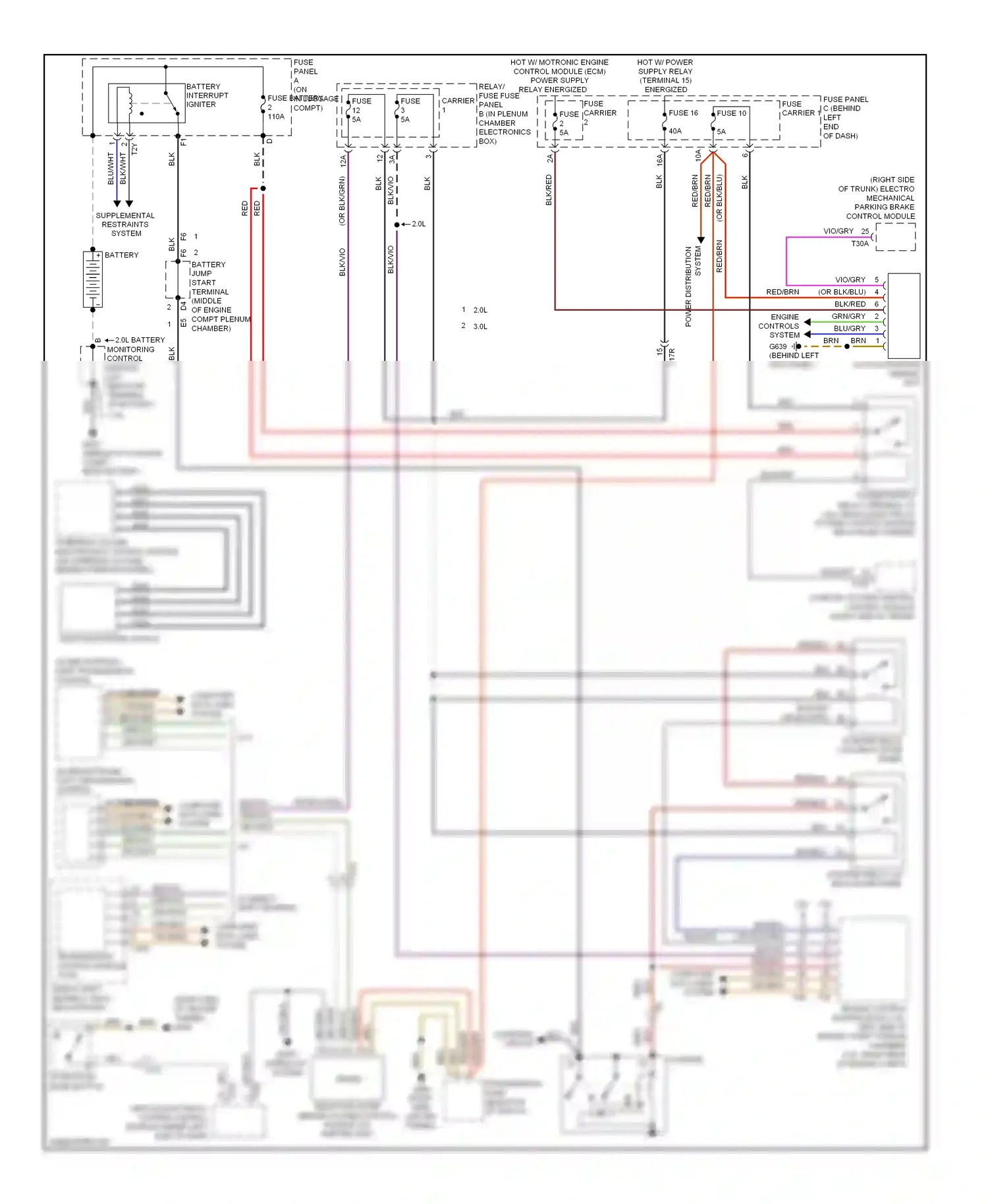 Wiring diagram 3.0l 2.0l for Audi A4 B8 facelift (2011-2015) (3 of 3)