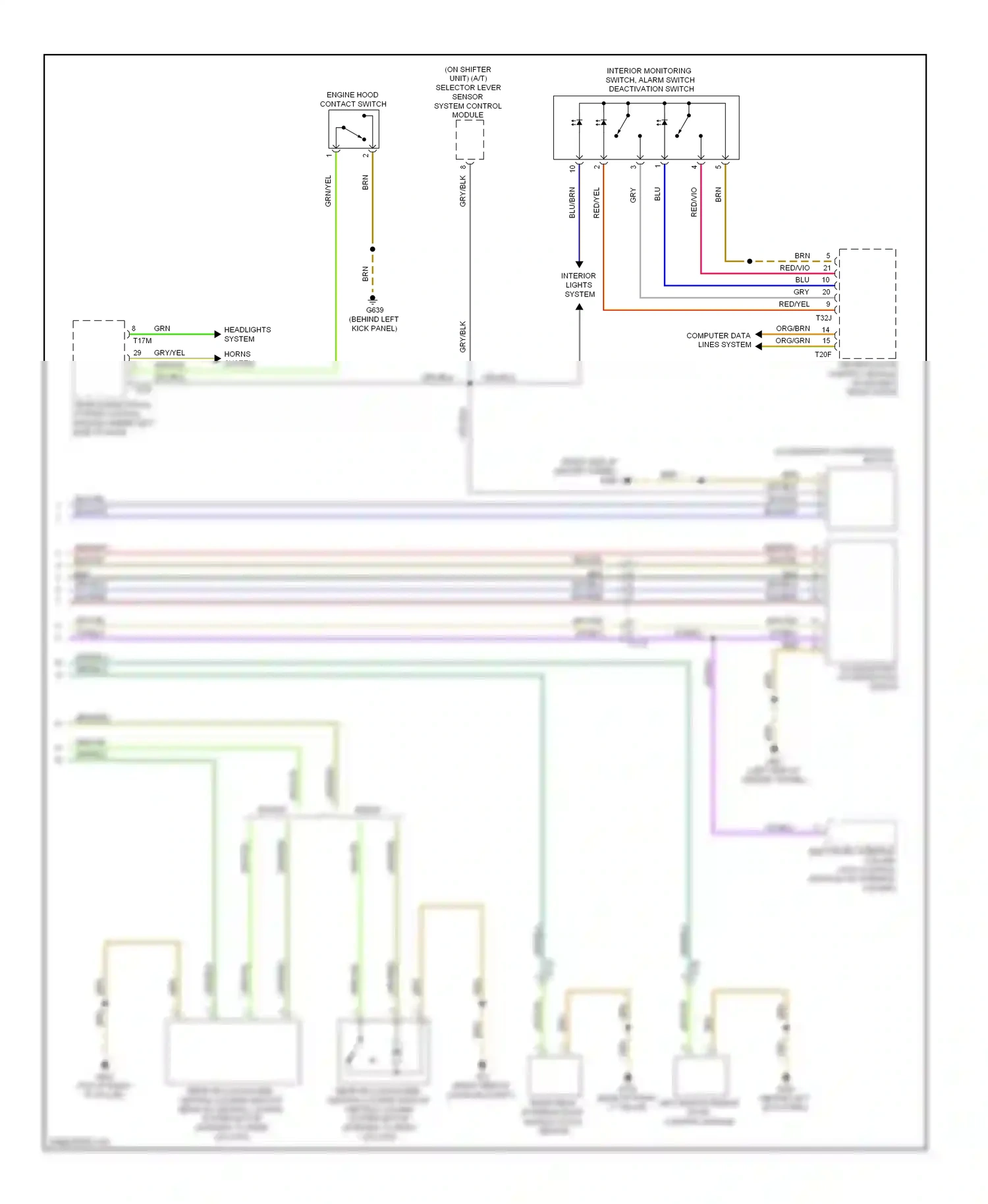 Wiring diagram access/start authorization button for Audi A4 B8 facelift (2011-2015) (1 of 3)