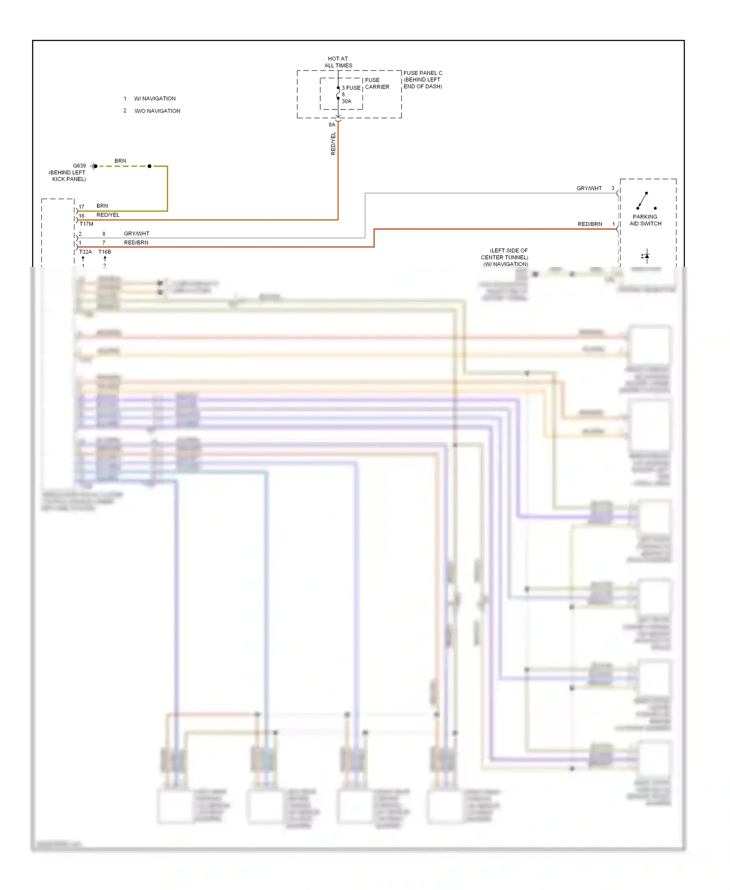 Audi A4 B8 facelift (2011-2015) (behind left kick panel) wiring diagram  (27 of 46)