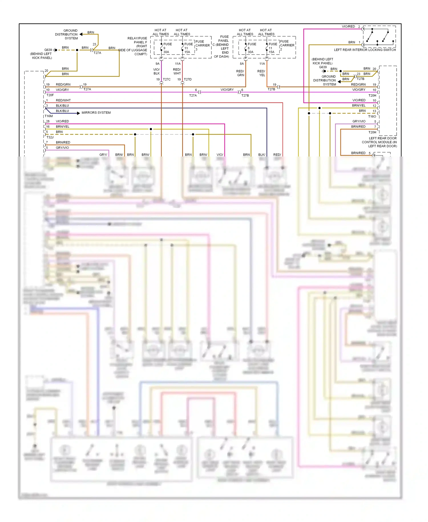 Audi A4 B8 facelift (2011-2015) (behind left kick panel) wiring diagram  (12 of 46)