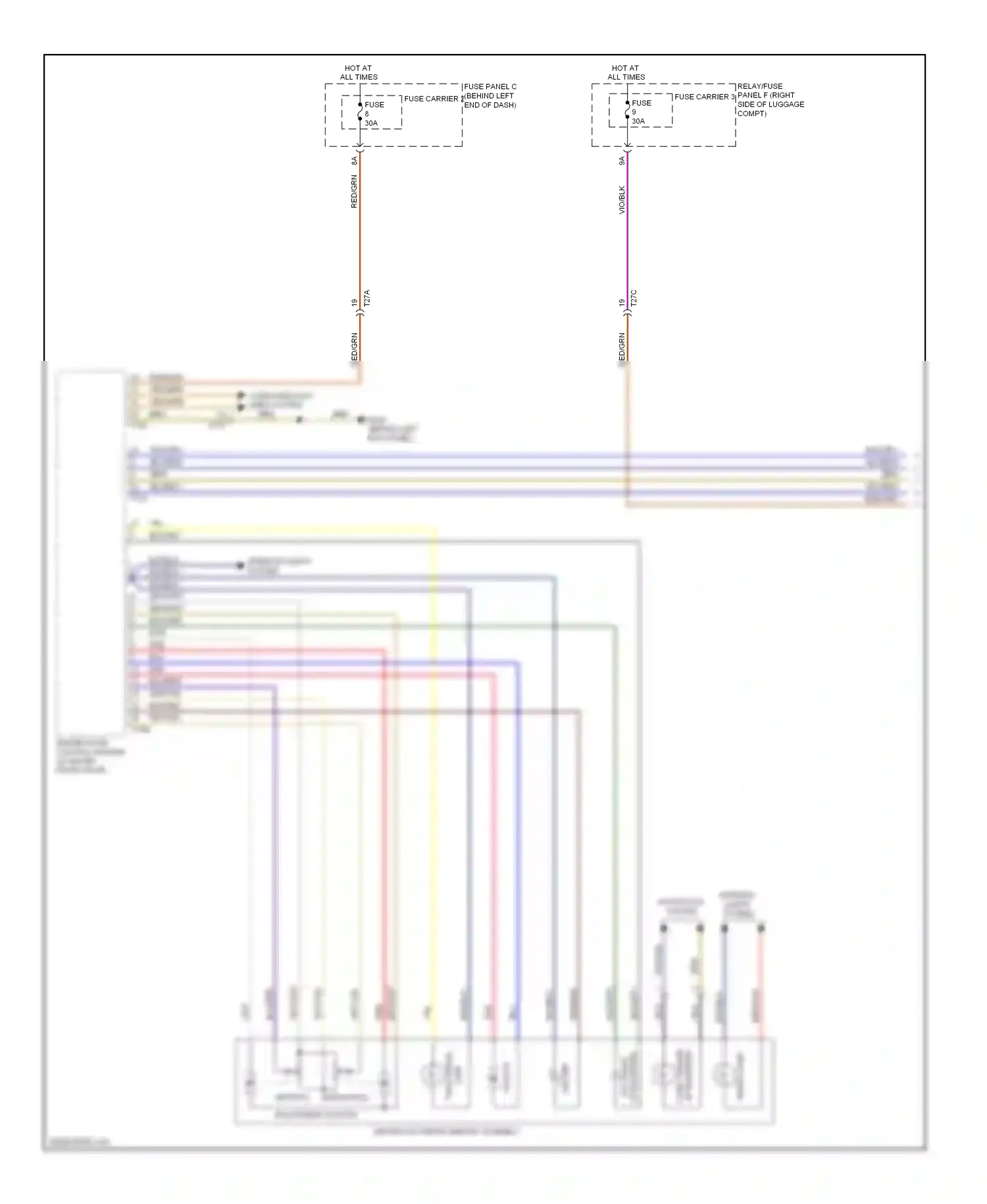 Audi A4 B8 facelift (2011-2015) (behind left kick panel) wiring diagram  (30 of 46)