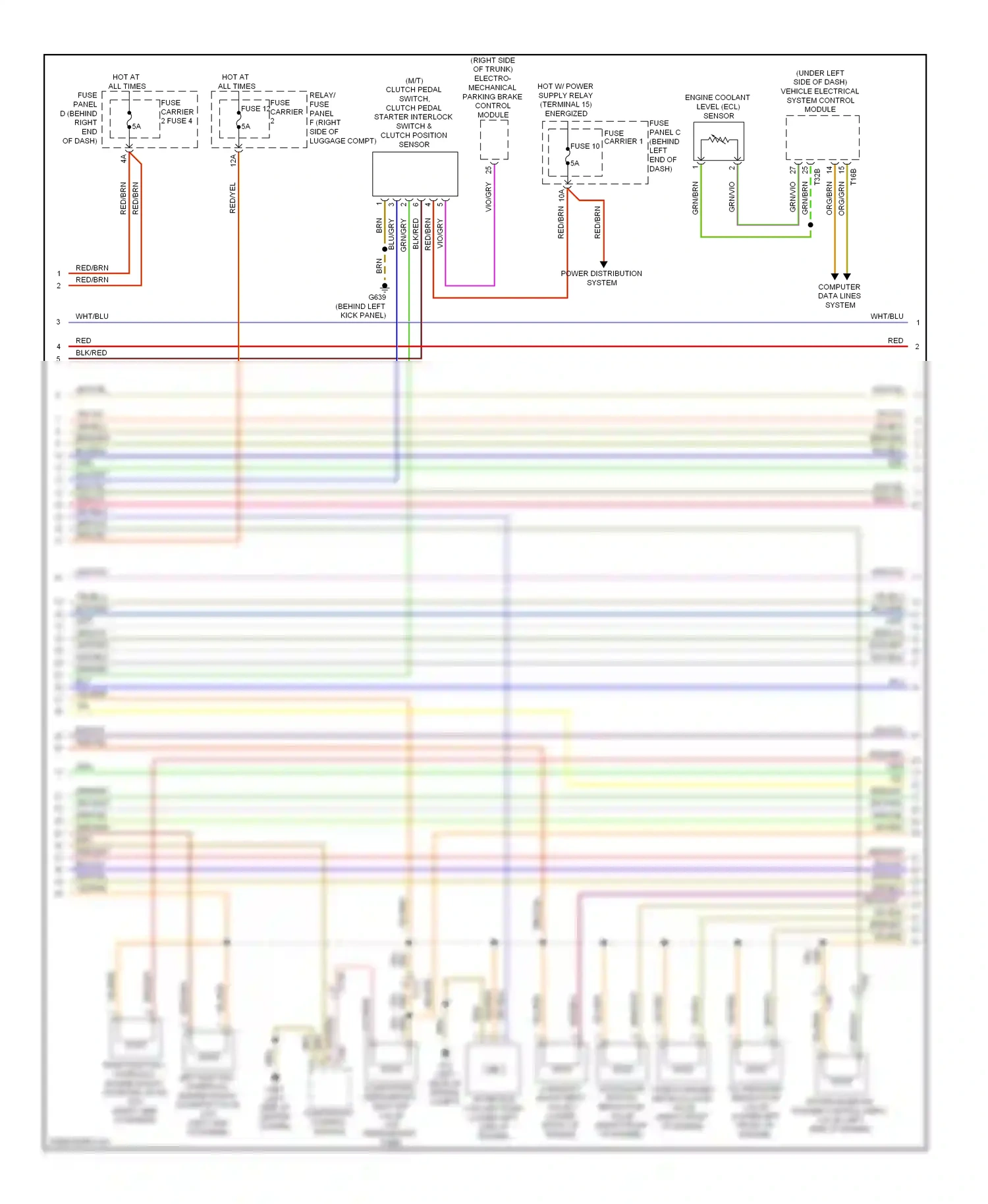 Audi A4 B8 facelift (2011-2015) (behind left kick panel) wiring diagram  (10 of 46)