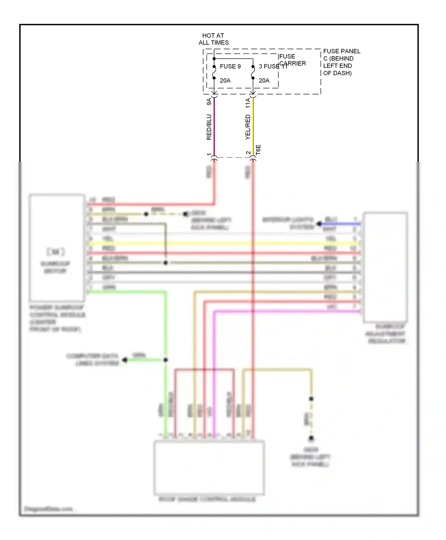 Audi A4 B8 facelift (2011-2015) (behind left kick panel) wiring diagram  (36 of 46)