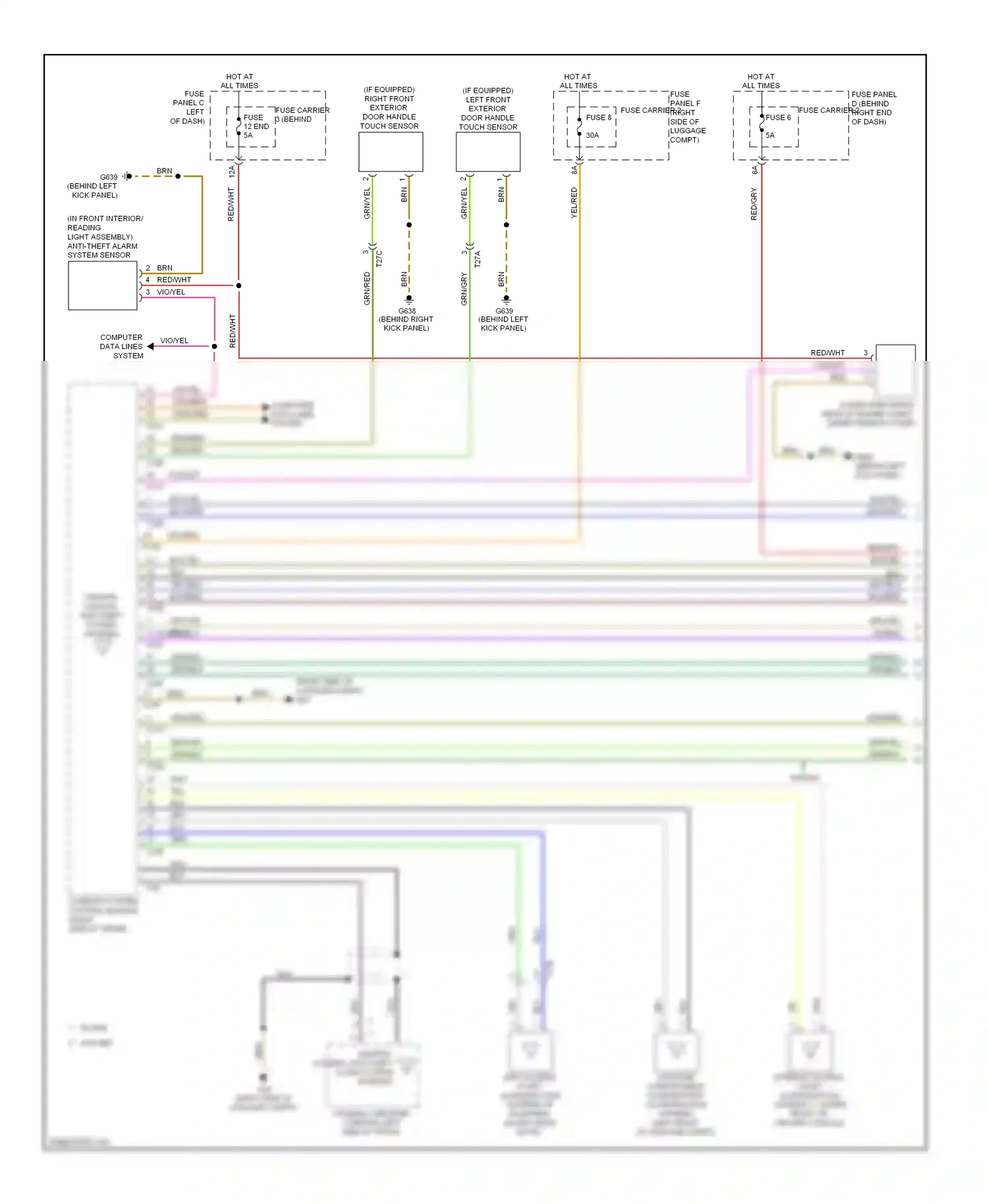 Audi A4 B8 facelift (2011-2015) (behind left kick panel) wiring diagram  (2 of 46)
