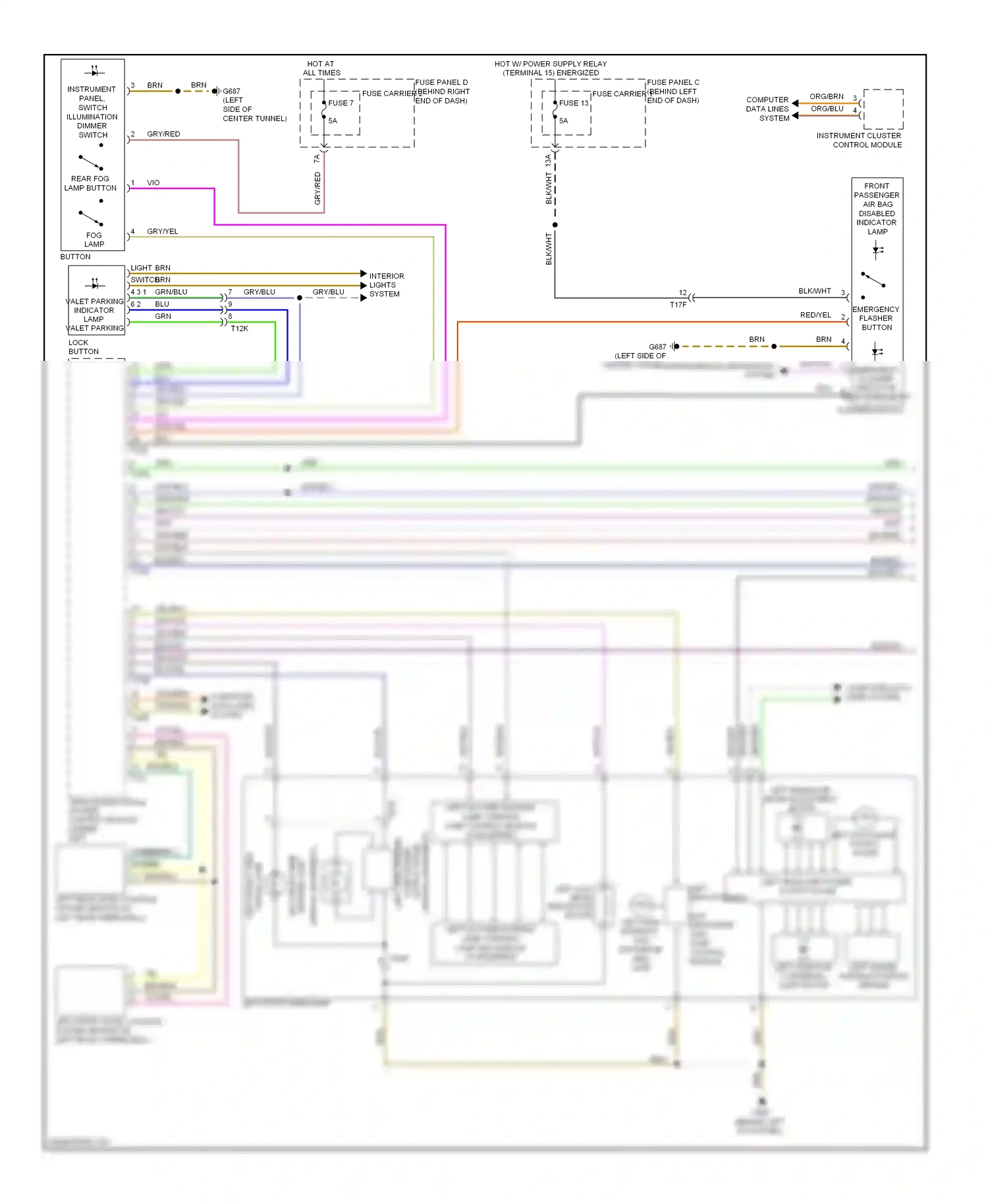 Audi A4 B8 facelift (2011-2015) (behind left kick panel) wiring diagram  (13 of 46)