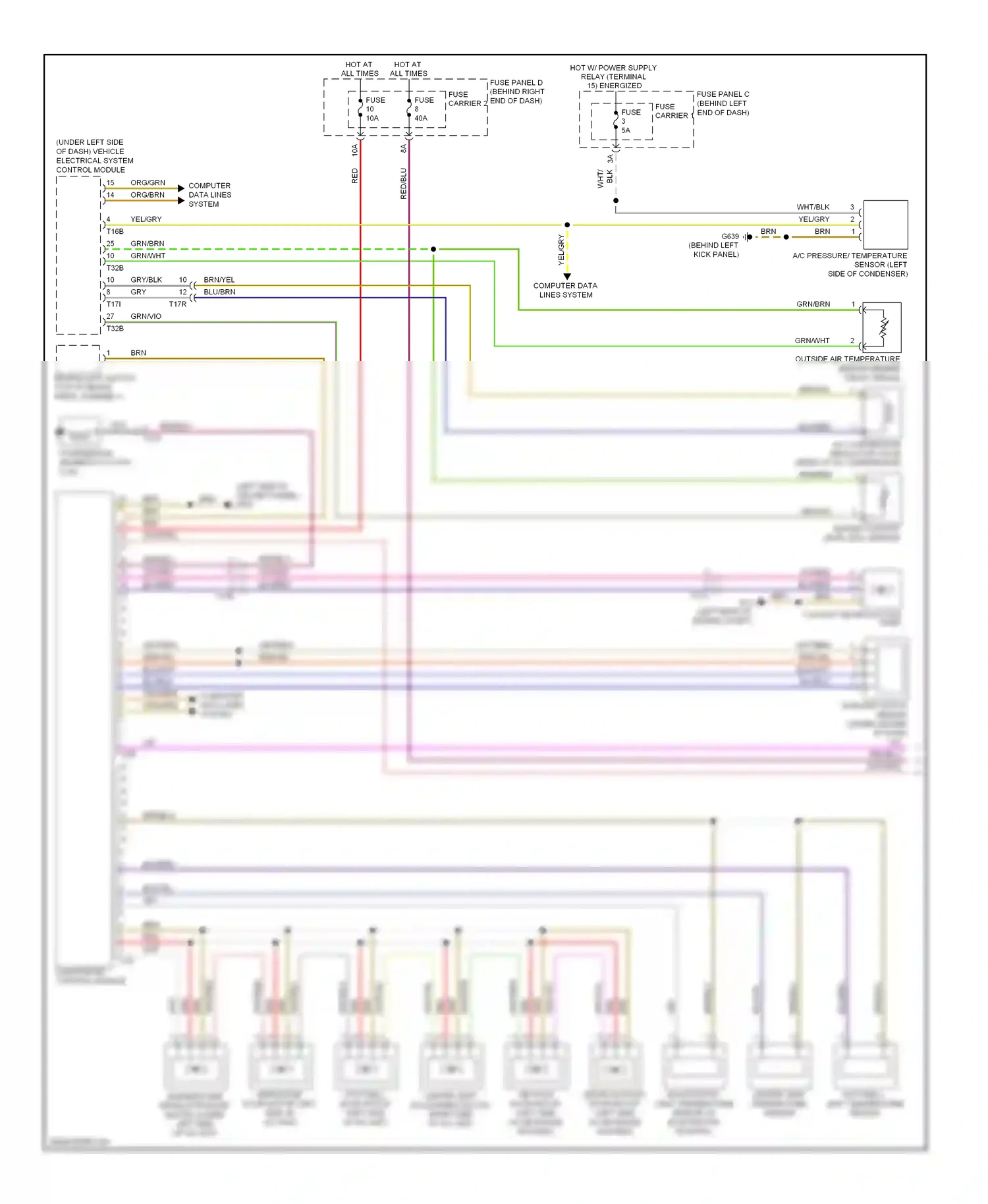 Wiring diagram center vent temperature sensor for Audi A4 B8 facelift (2011-2015) (1 of 1)