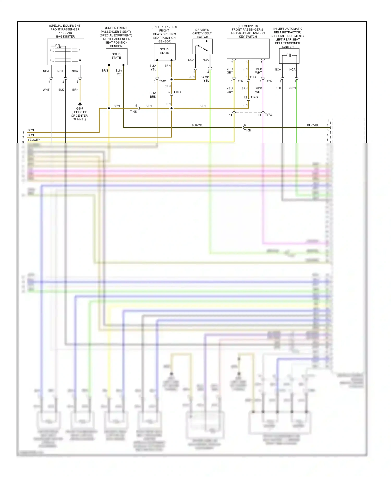 Wiring diagram driver's safety belt switch for Audi A4 B8 facelift (2011-2015) (1 of 1)