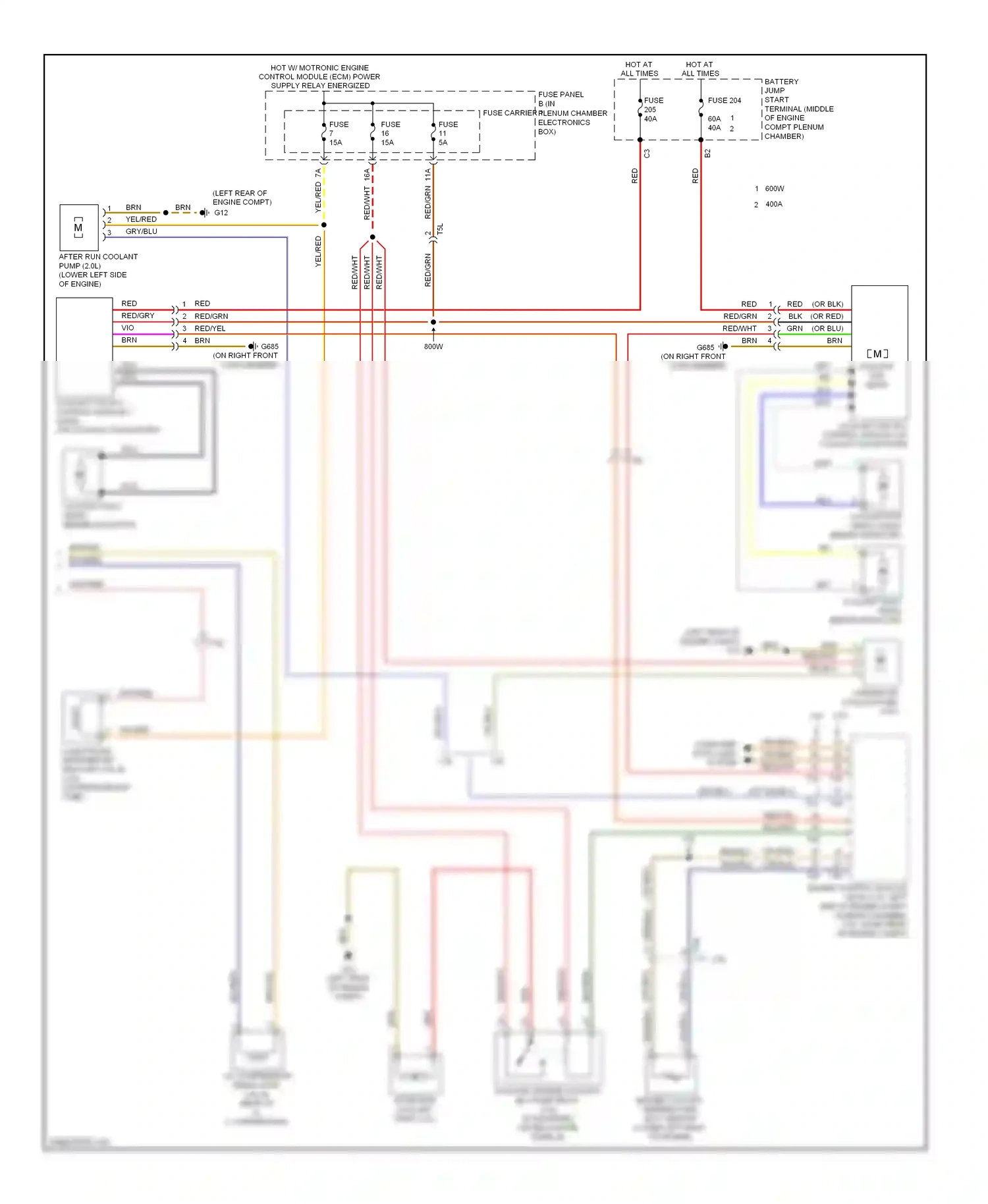 Audi A4 B8 facelift (2011-2015) engine control module (ecm) (2.0l: left side of engine compt plenum chamber) wiring diagram  (1 of 2)