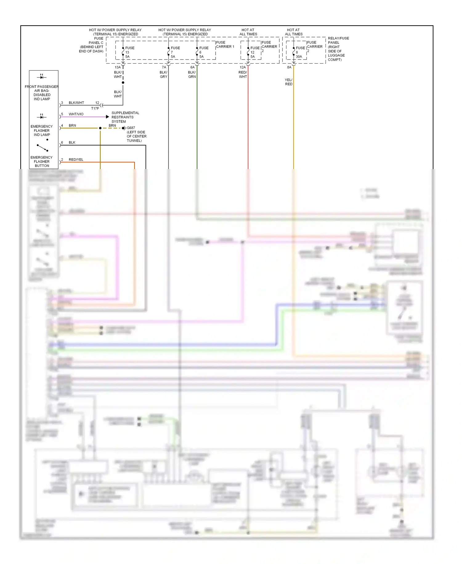 Wiring diagram fog lamp button light switch for Audi A4 B8 facelift (2011-2015) (1 of 2)