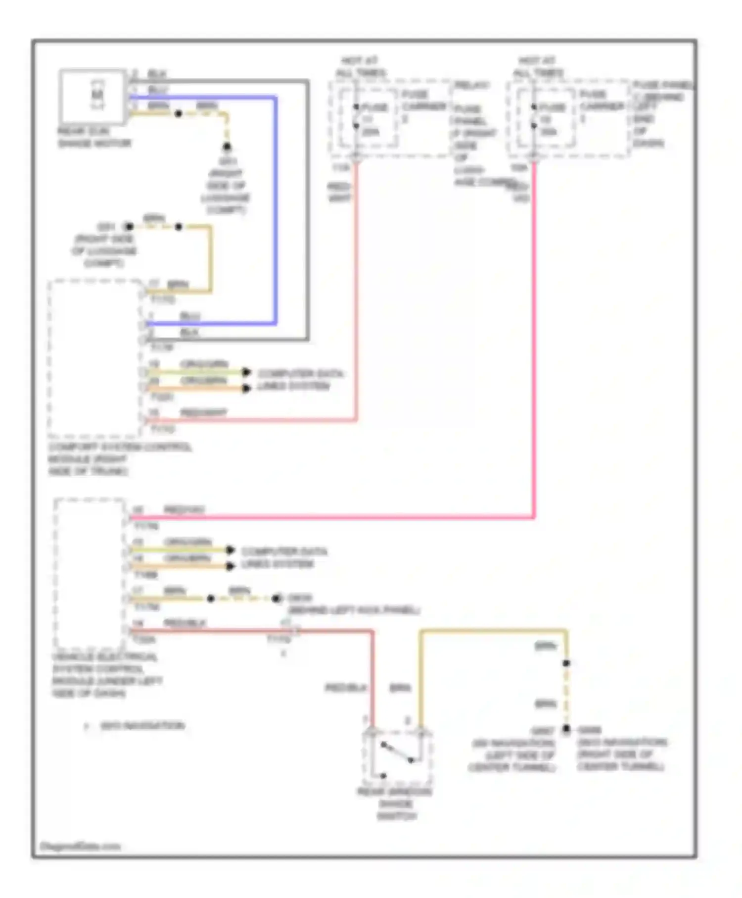Wiring diagram fuse panel c (behind left end for Audi A4 B8 facelift (2011-2015)