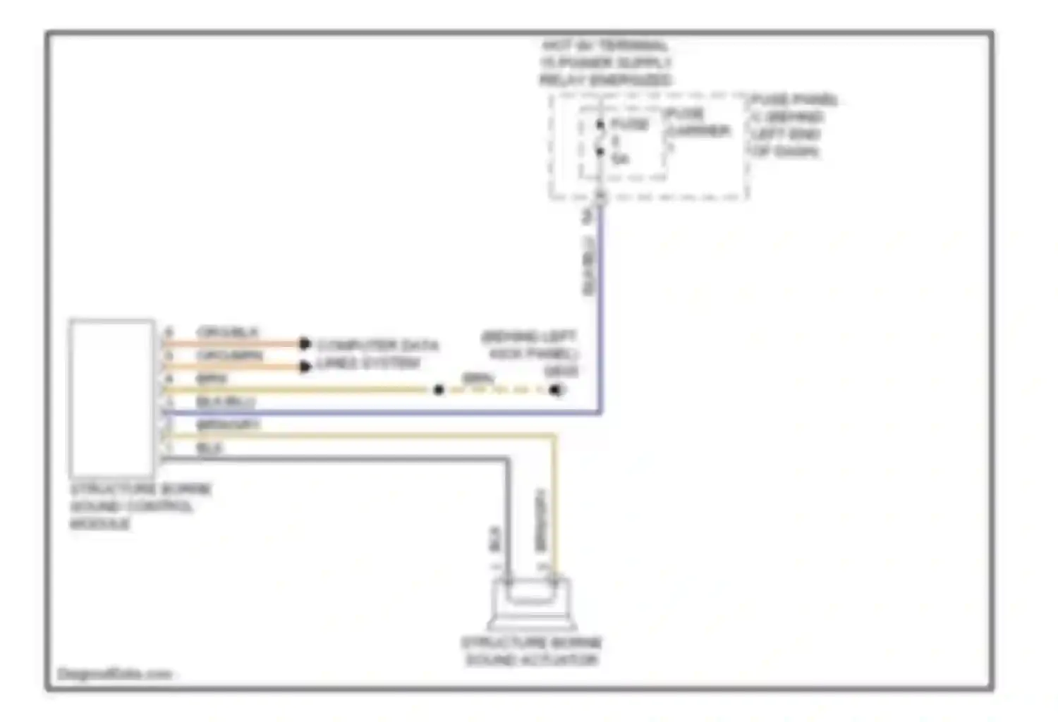 Wiring diagram structure borne sound control module for Audi A4 B8 facelift (2011-2015)