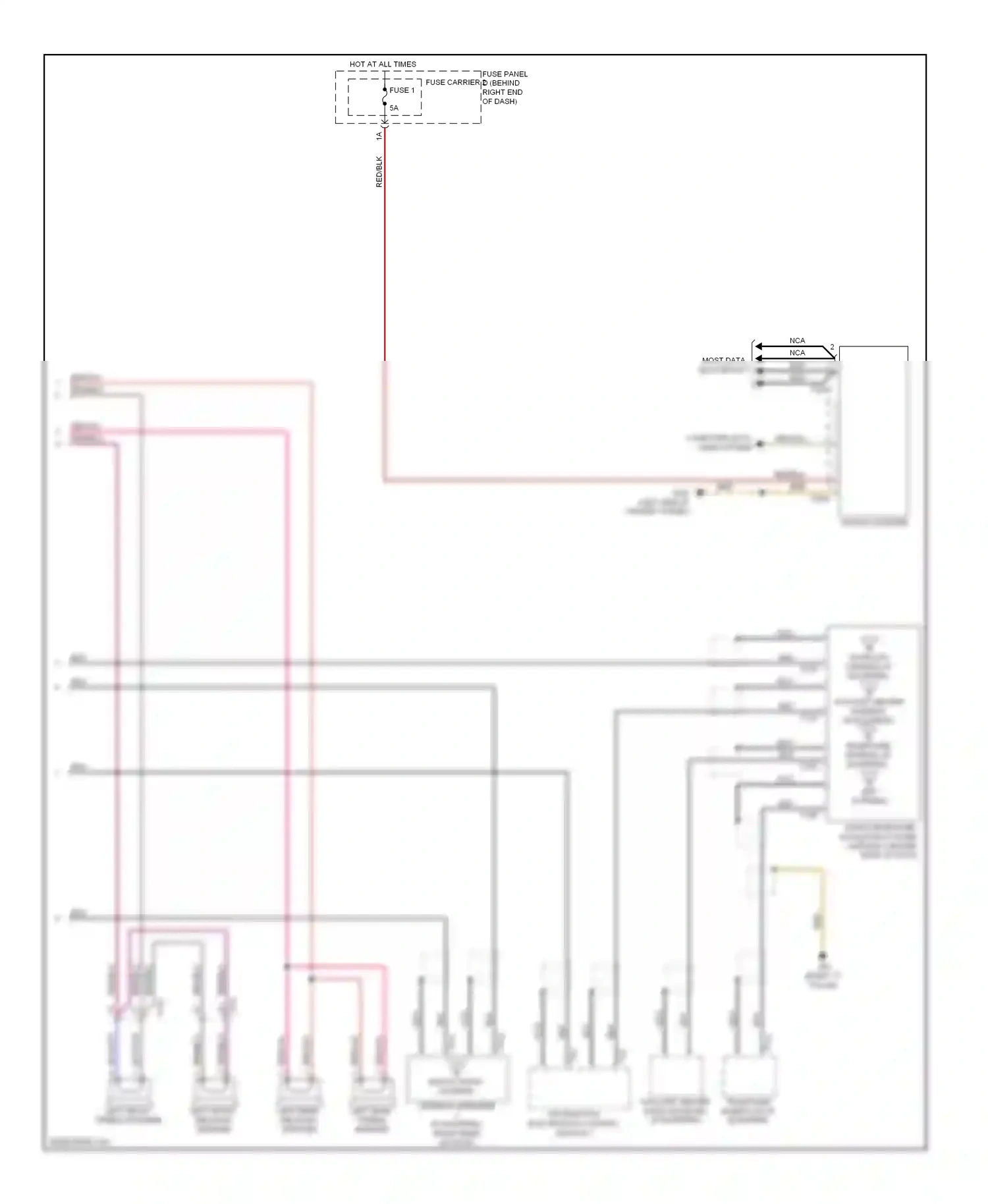 Wiring diagram left front mid-bass speaker for Audi A4 B8 facelift (2011-2015) (1 of 6)