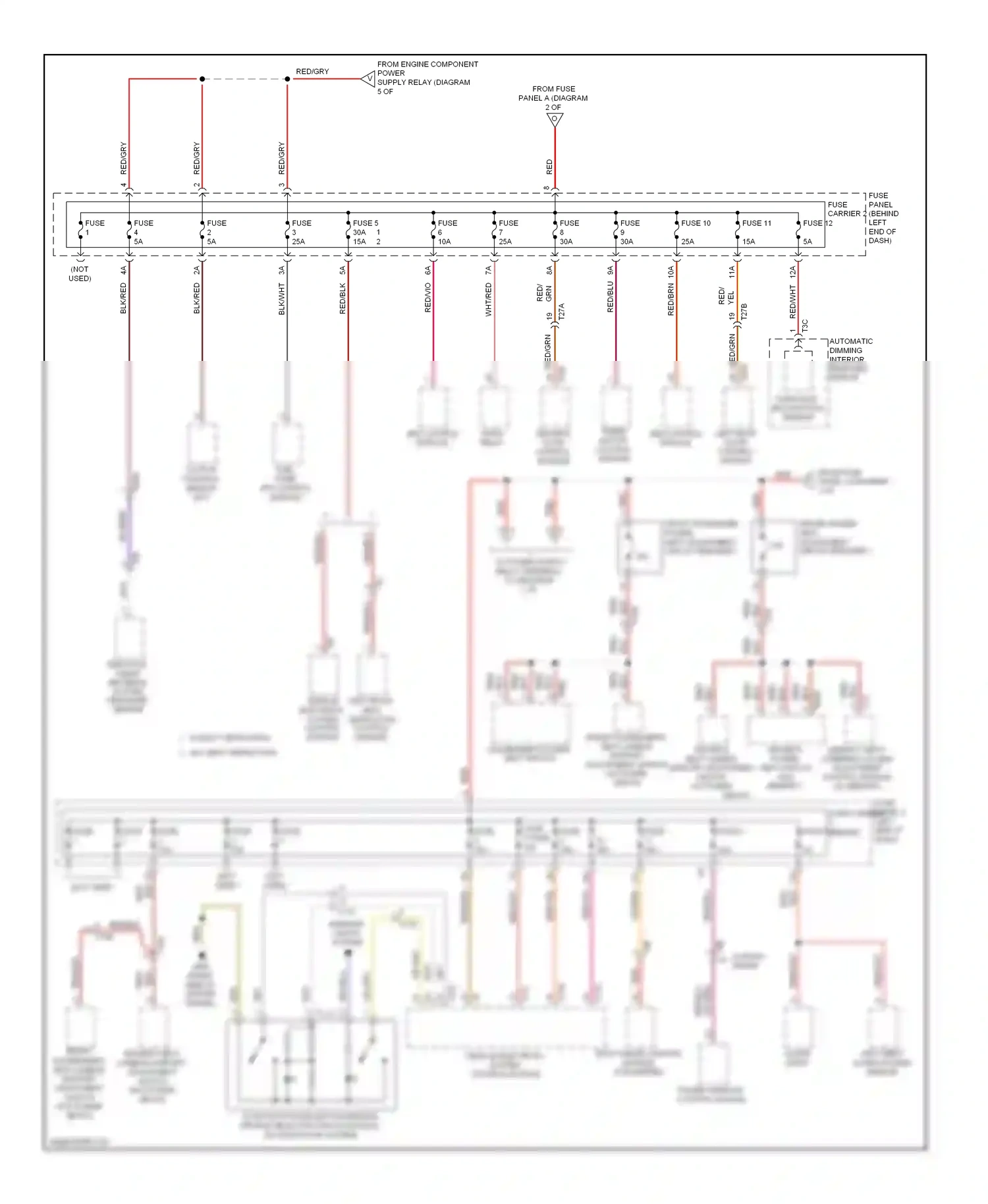 Wiring diagram power sunroof control module for Audi A4 B8 facelift (2011-2015) (1 of 1)