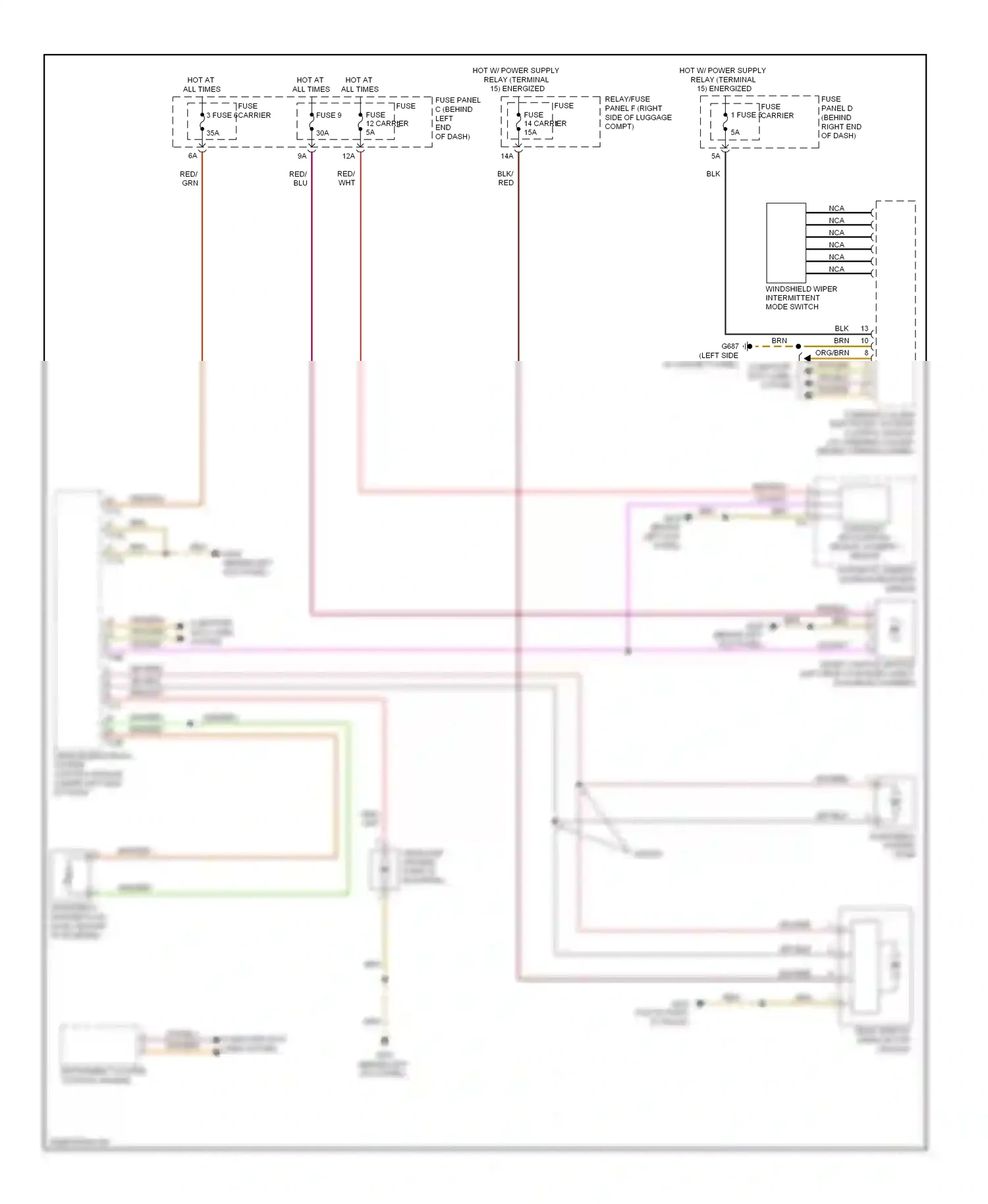 Wiring diagram rain/light recognition sensor, humidity sensor for Audi A4 B8 facelift (2011-2015) (1 of 1)