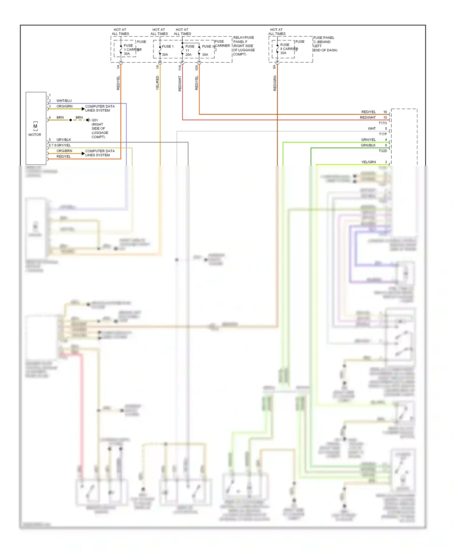 Wiring diagram rear lid lock button for Audi A4 B8 facelift (2011-2015) (1 of 1)