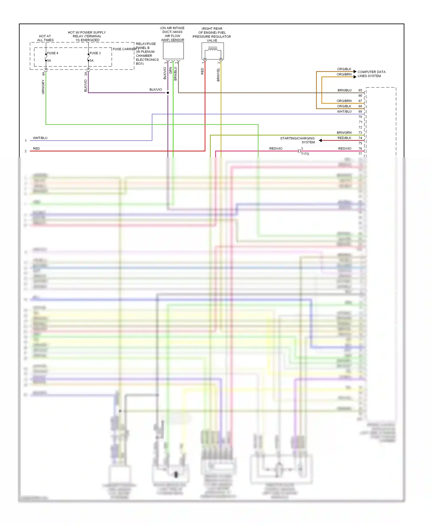 Audi A4 B8 facelift (2011-2015) relay/fuse panel b (in plenum chamber electronics box) wiring diagram  (3 of 3)