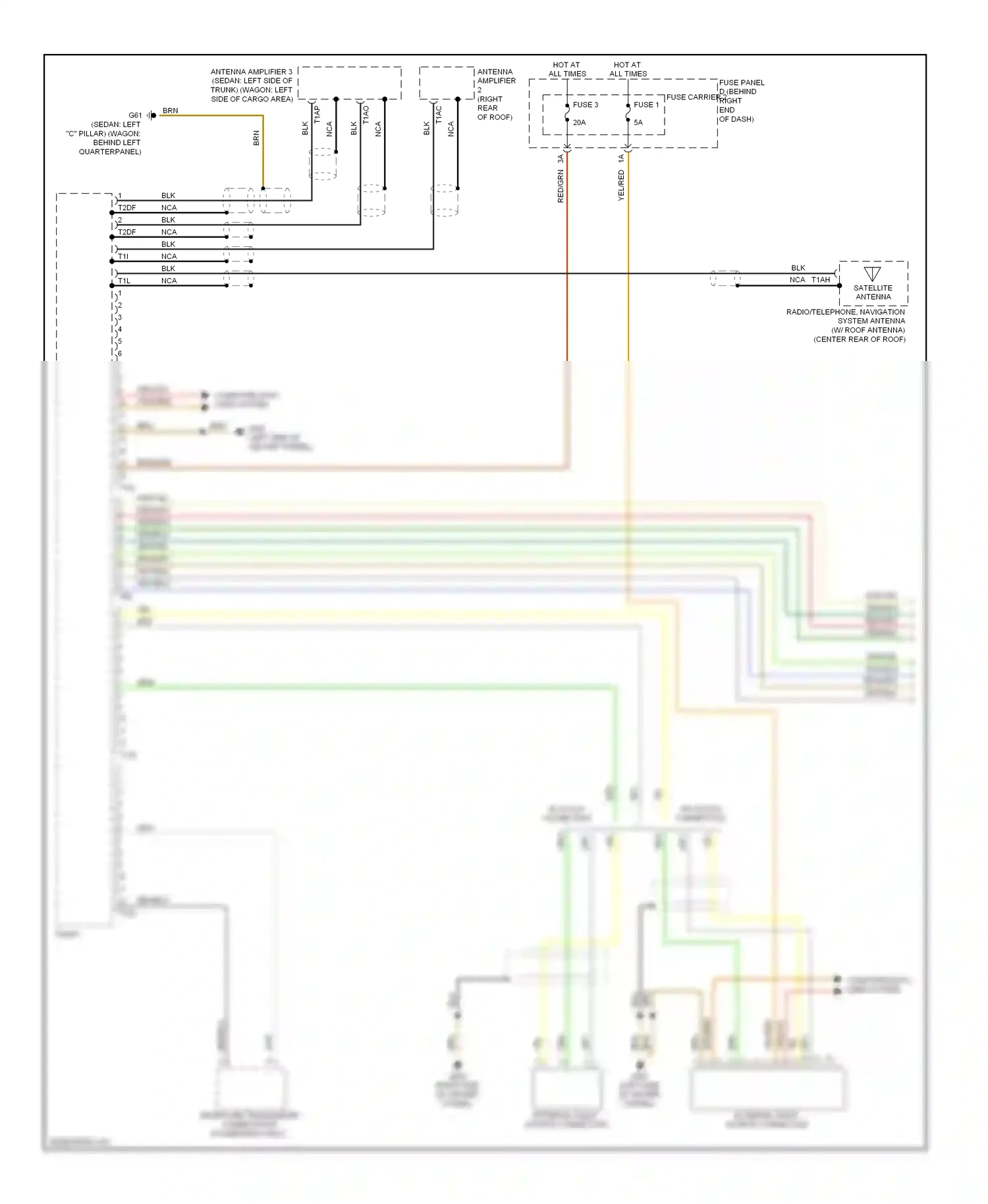 Wiring diagram satellite antenna for Audi A4 B8 facelift (2011-2015) (4 of 4)