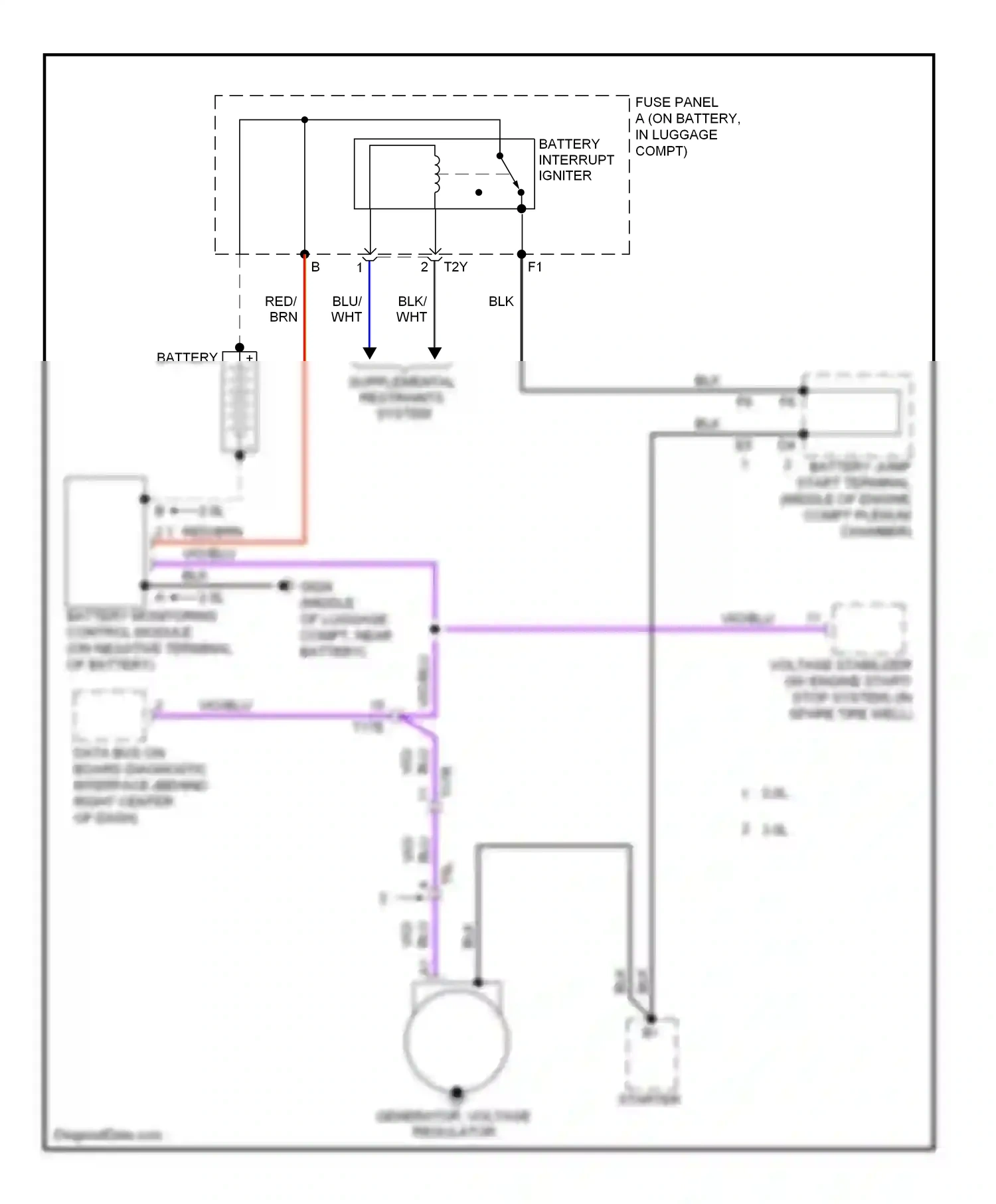 Wiring diagram supplemental restraints system for Audi A4 B8 facelift (2011-2015) (1 of 7)