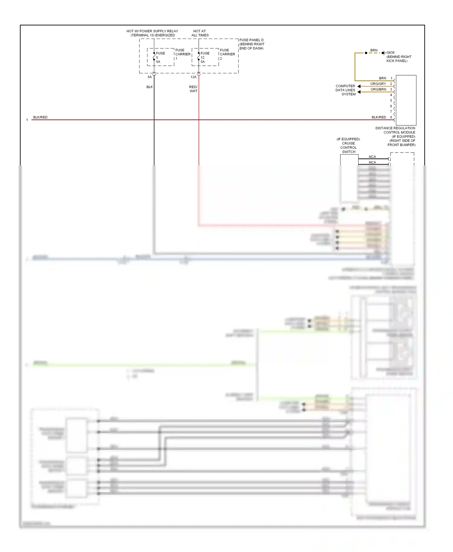 Wiring diagram transmission output speed sensor for Audi A4 B8 facelift (2011-2015) (2 of 2)