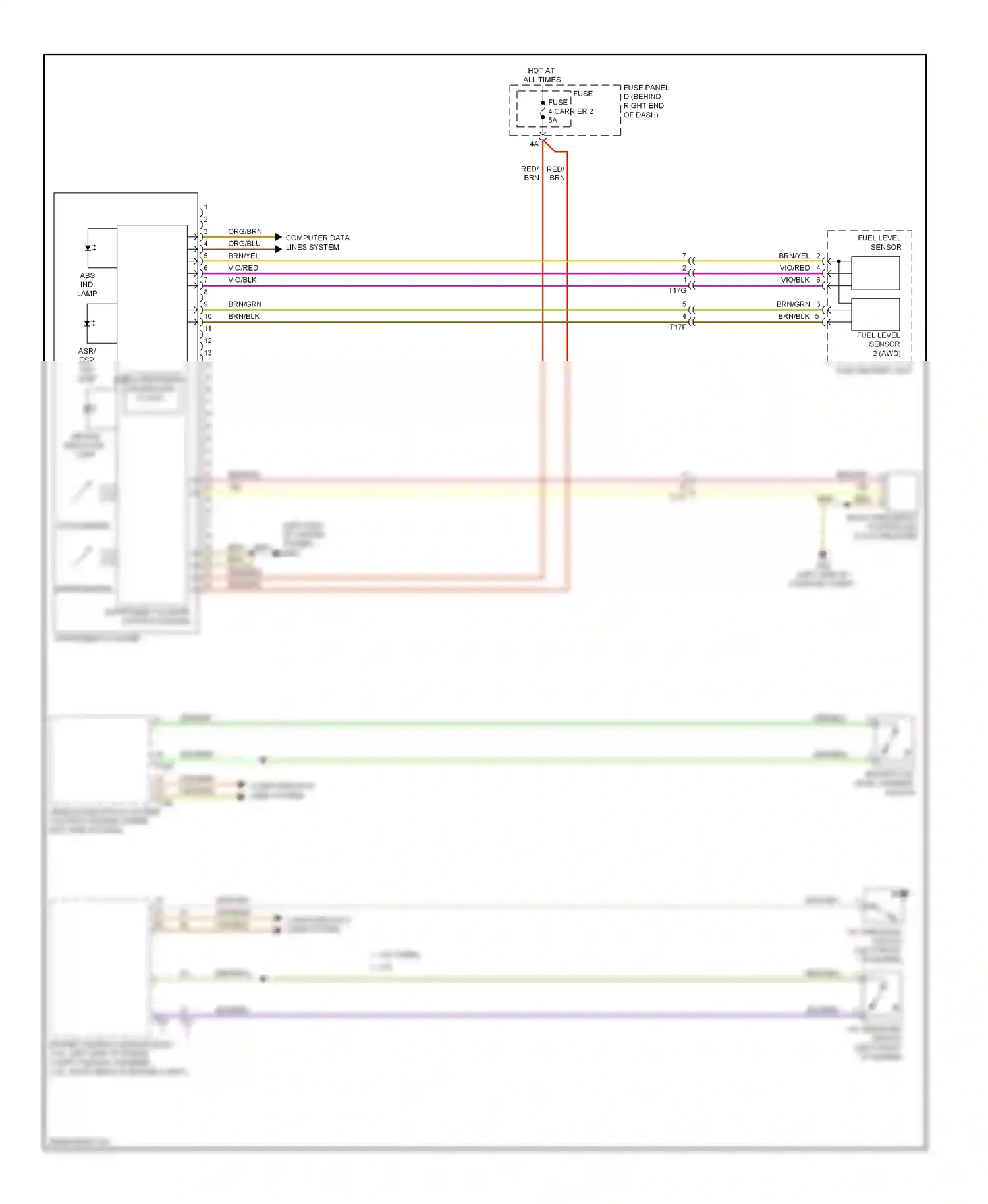 Audi A4 B8 facelift (2011-2015) vehicle electrical system control module (under left side of dash) wiring diagram  (9 of 26)