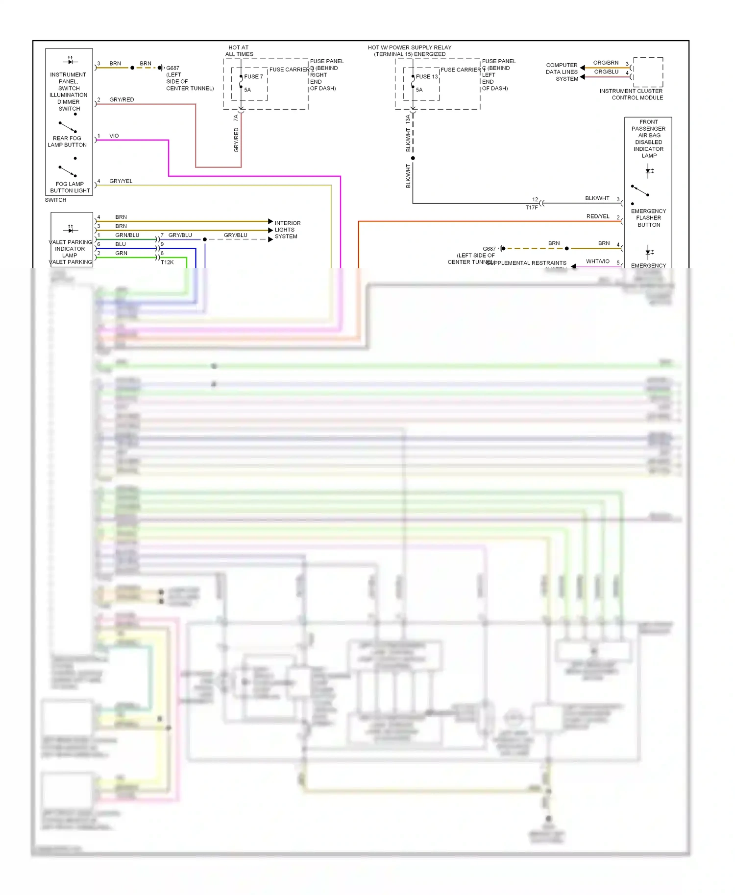 Audi A4 B8 facelift (2011-2015) vehicle electrical system control module (under left side of dash) wiring diagram  (6 of 26)