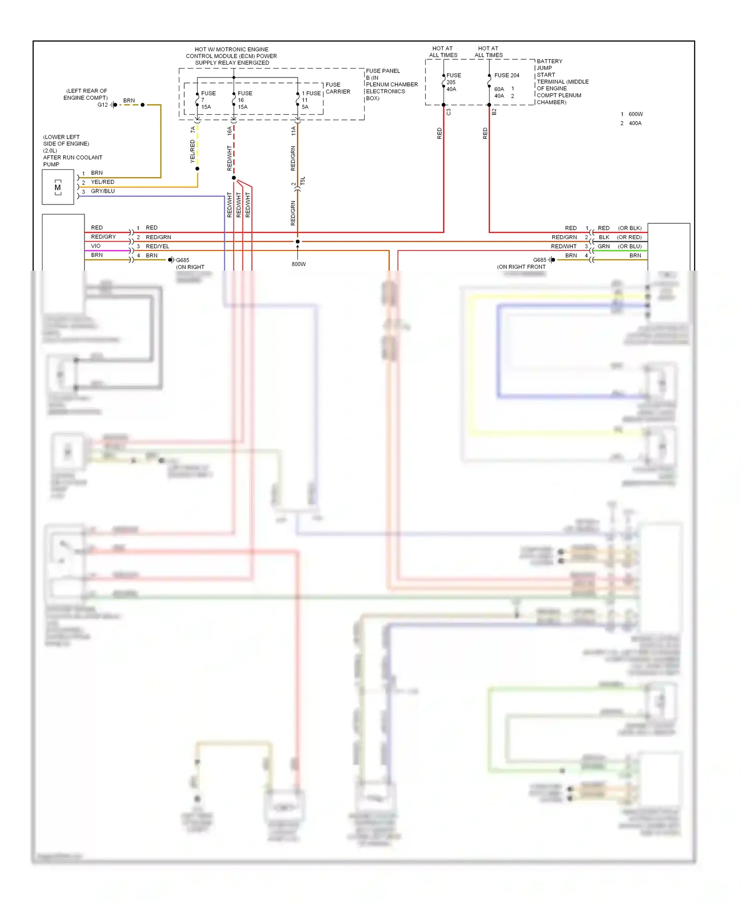 Audi A4 B8 facelift (2011-2015) vehicle electrical system control module (under left side of dash) wiring diagram  (4 of 26)