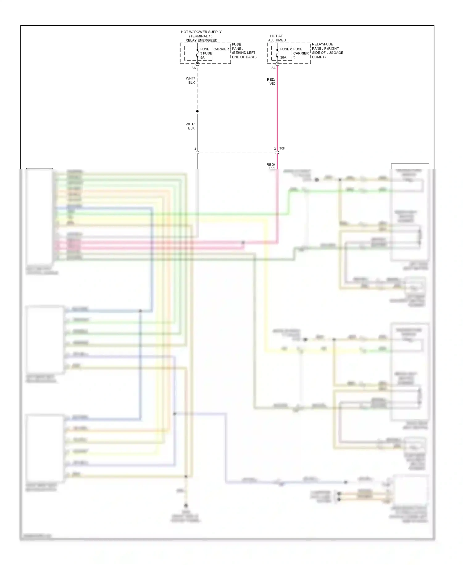 Audi A4 B8 facelift (2011-2015) vehicle electrical system control module (under left side of dash) wiring diagram  (18 of 26)
