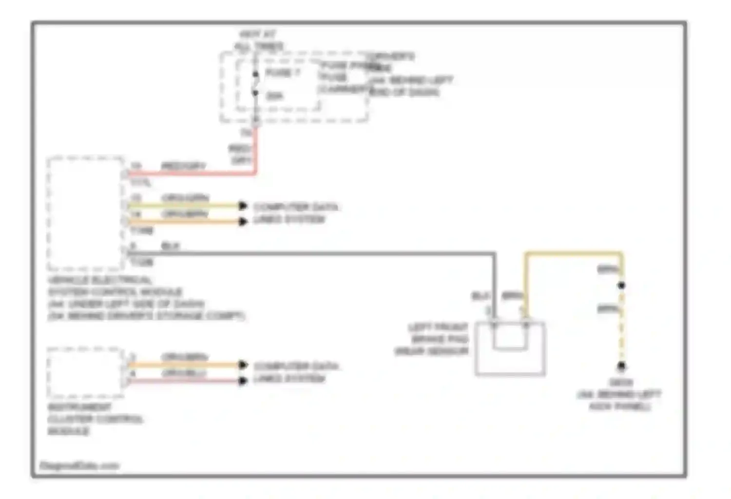 A4 Audi B8 (2007-2012): Brake wear sensor circuit