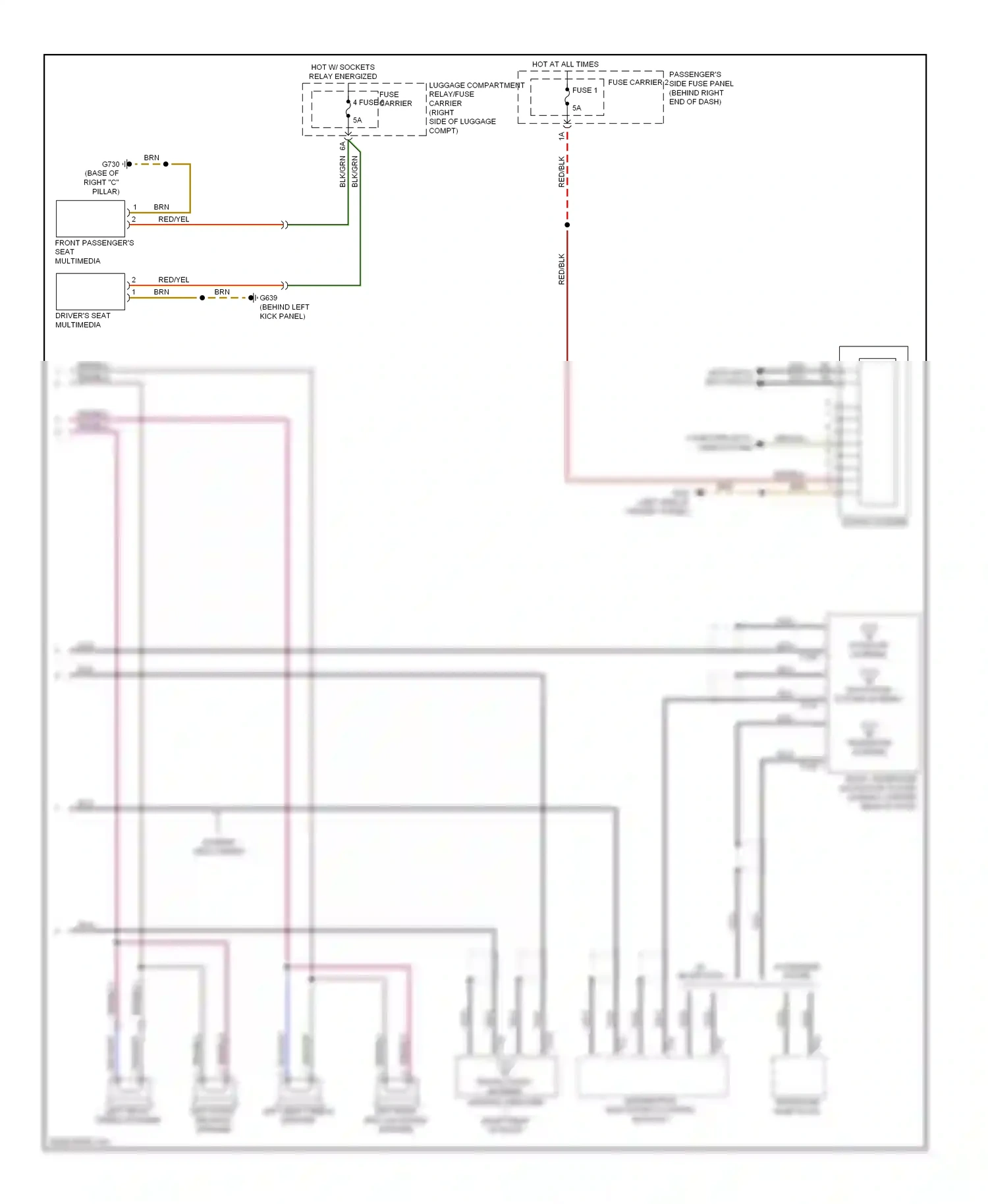 Audi A4 B8 (2007-2012) (behind left kick panel) wiring diagram  (37 of 55)