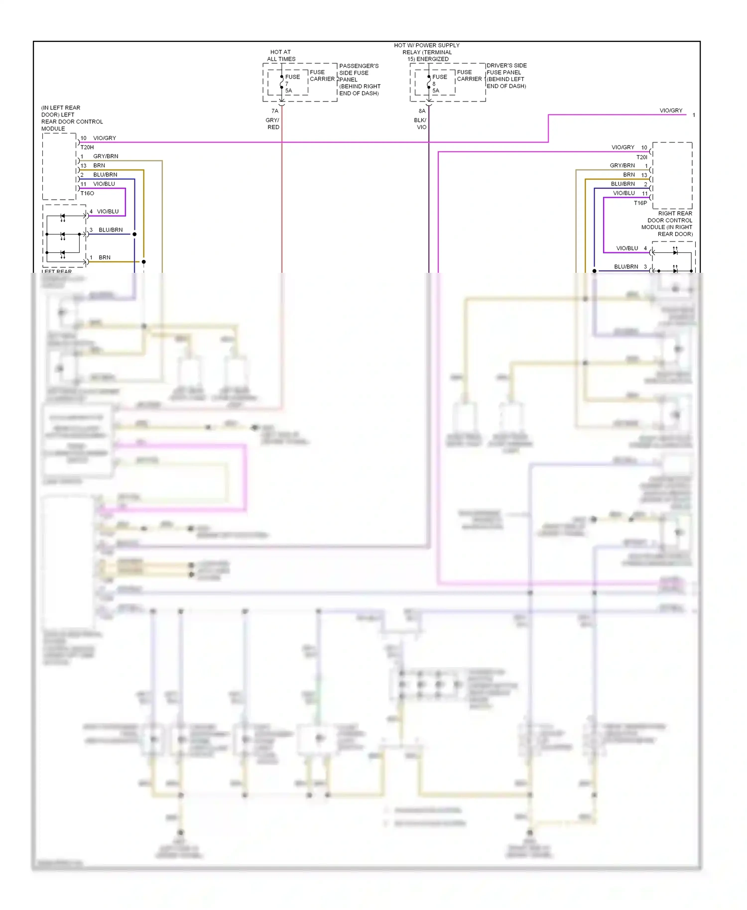 Audi A4 B8 (2007-2012) (behind left kick panel) wiring diagram  (23 of 55)