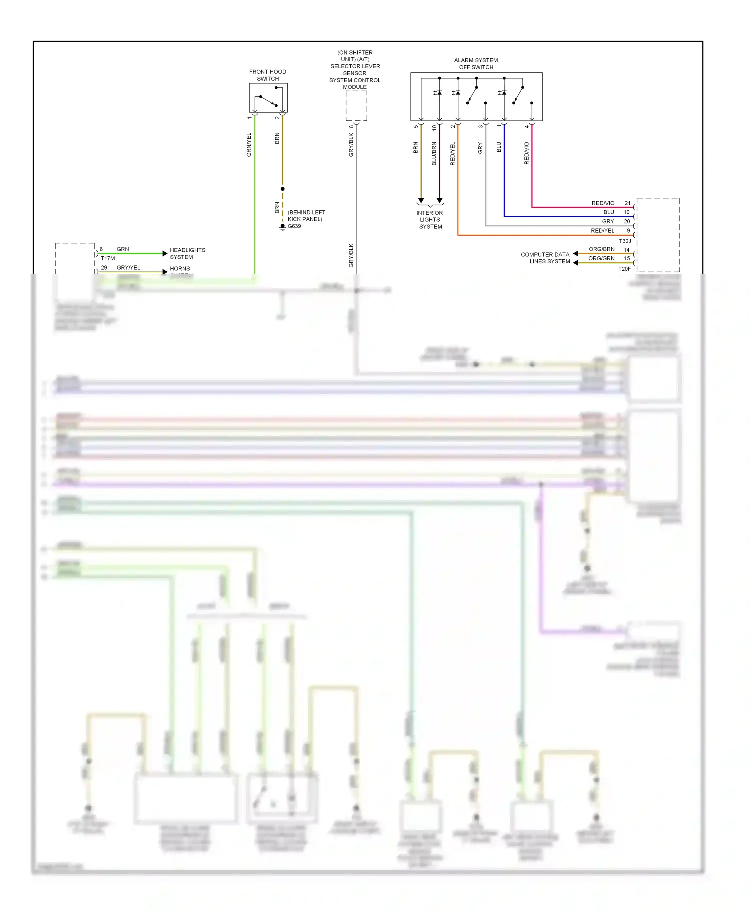 Audi A4 B8 (2007-2012) (behind left kick panel) wiring diagram  (4 of 55)