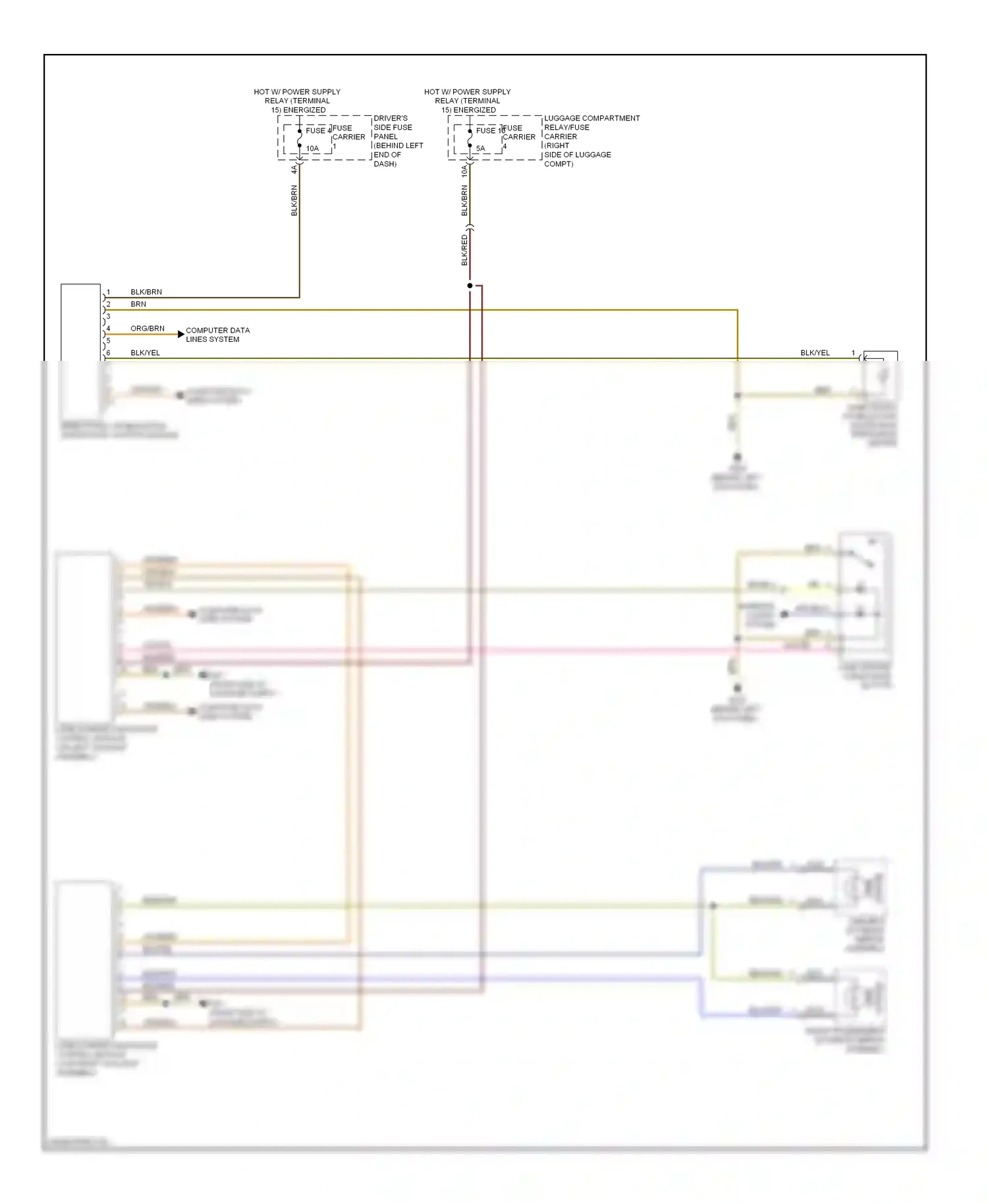 Audi A4 B8 (2007-2012) (behind left kick panel) wiring diagram  (25 of 55)